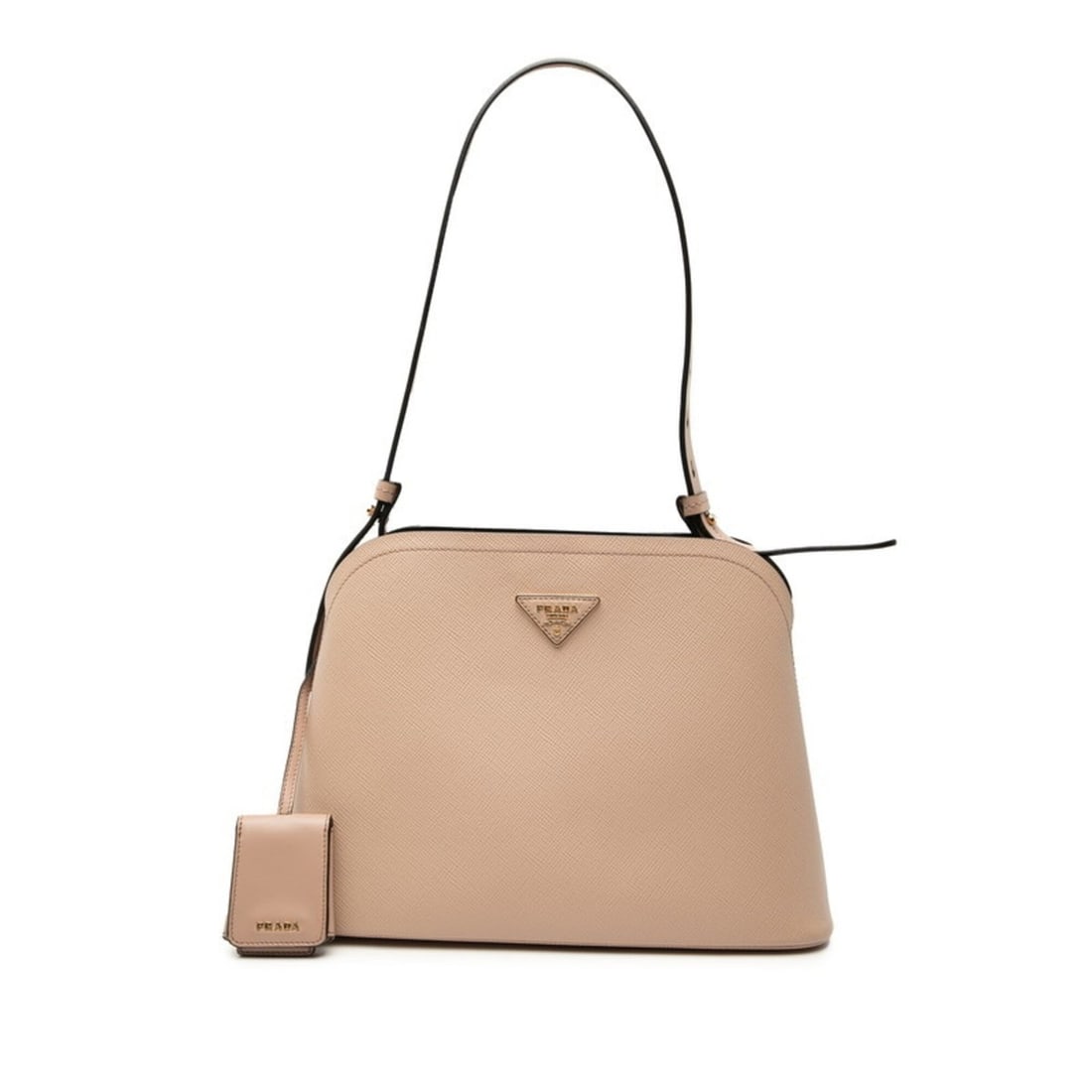 Prada Triangle Logo Plate Matinee Medium Shoulder Bag 1BA251 Cipria Beige Saffiano Leather Women's (1 of 15)