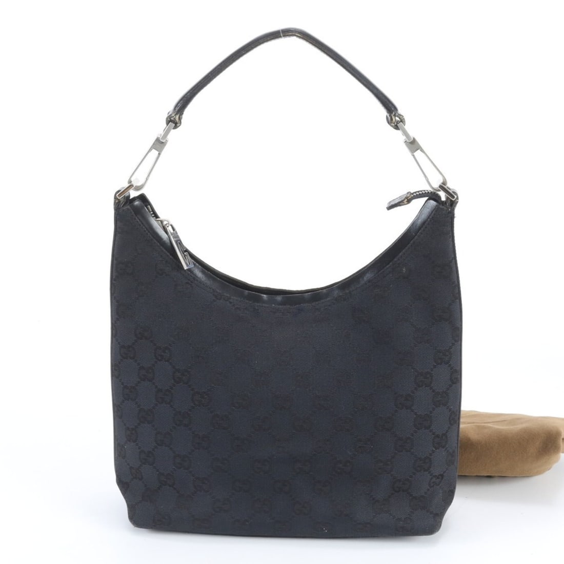 Gucci GG Canvas 000 0602 Leather One-Shoulder Bag, Shoulder Handbag, Genuine Leather, Black, Women's (1 of 11)