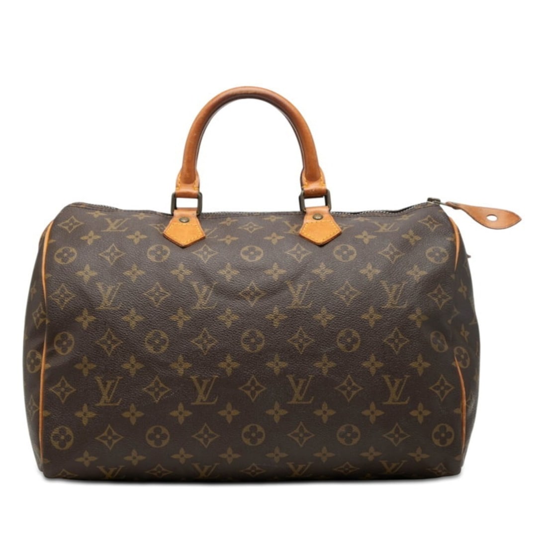 Louis Vuitton Monogram Speedy 35 Handbag Boston Bag Travel M41524 Brown Leather Women's LOUIS (1 of 10)