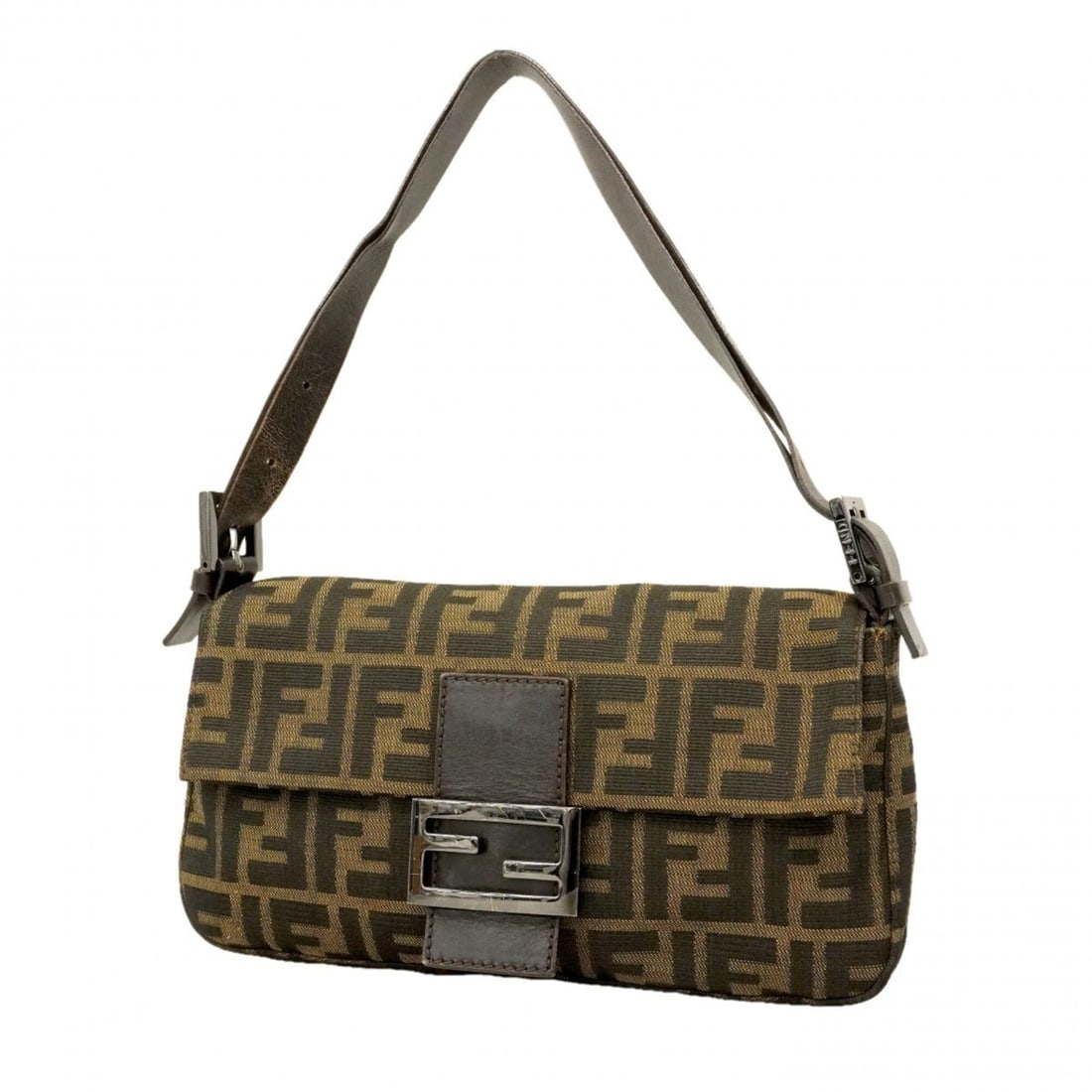 Fendi Zucca Mamma Bucket Nylon Canvas Handbag, Brown, Women's (1 of 11)