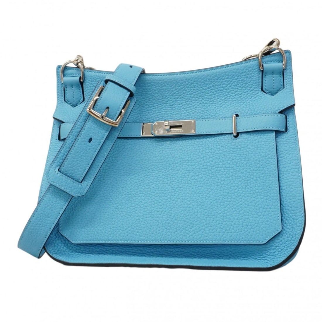 Hermes Jypsiere 26 Shoulder Bag, Taurillon Clemence Leather, Blue Nord, Y Stamp, Women's. (1 of 14)