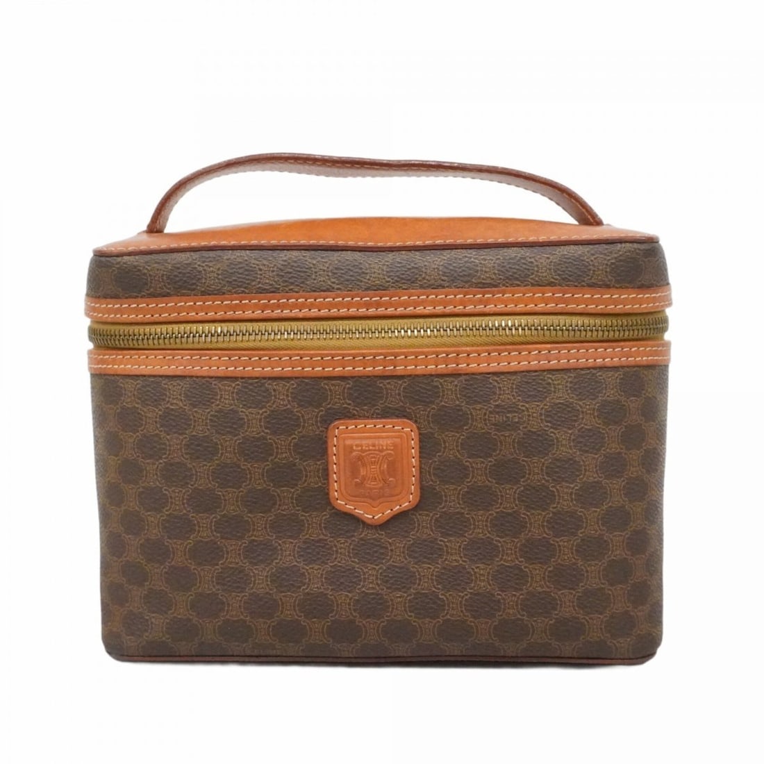 Celine handbag/vanity bag, Macadam pattern, brown, for women. (1 of 13)