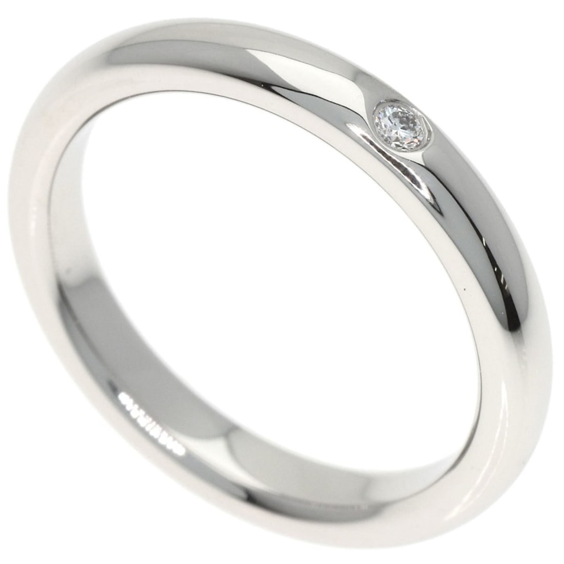 Tiffany & Co. Stacking Band 1P Diamond Ring, Platinum PT950, Women's.: --- Catalog ---Category: SizeJP Size: 8US Size: 4.5Category: DesignType: Band ringStone: DiamondGender: WomenMaterial: Platinum 950Category: GeneralBrand: Tiffany--- Item List ---Section: