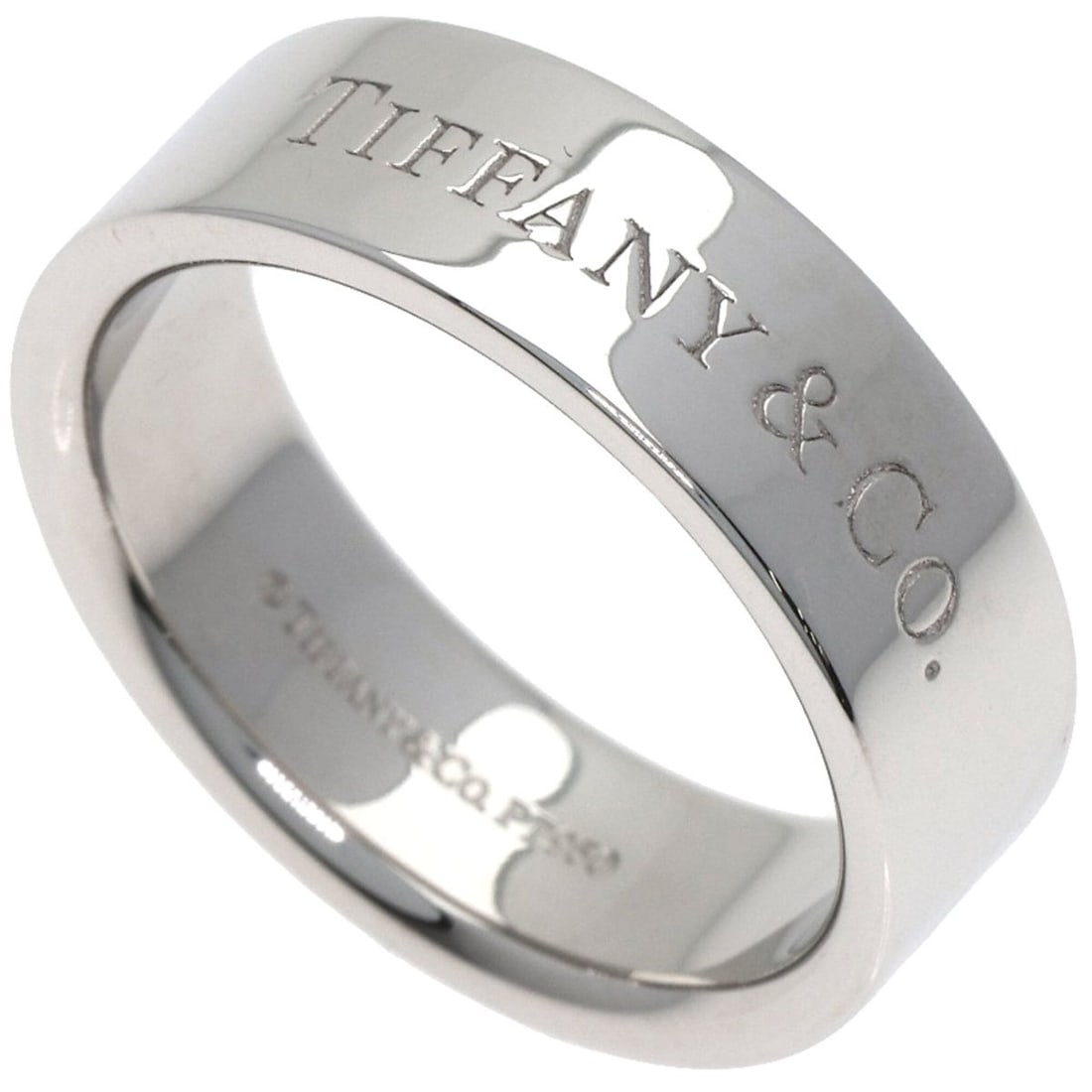 Tiffany & Co. Flat Band Ring, Platinum PT950, Women's. (1 of 12)