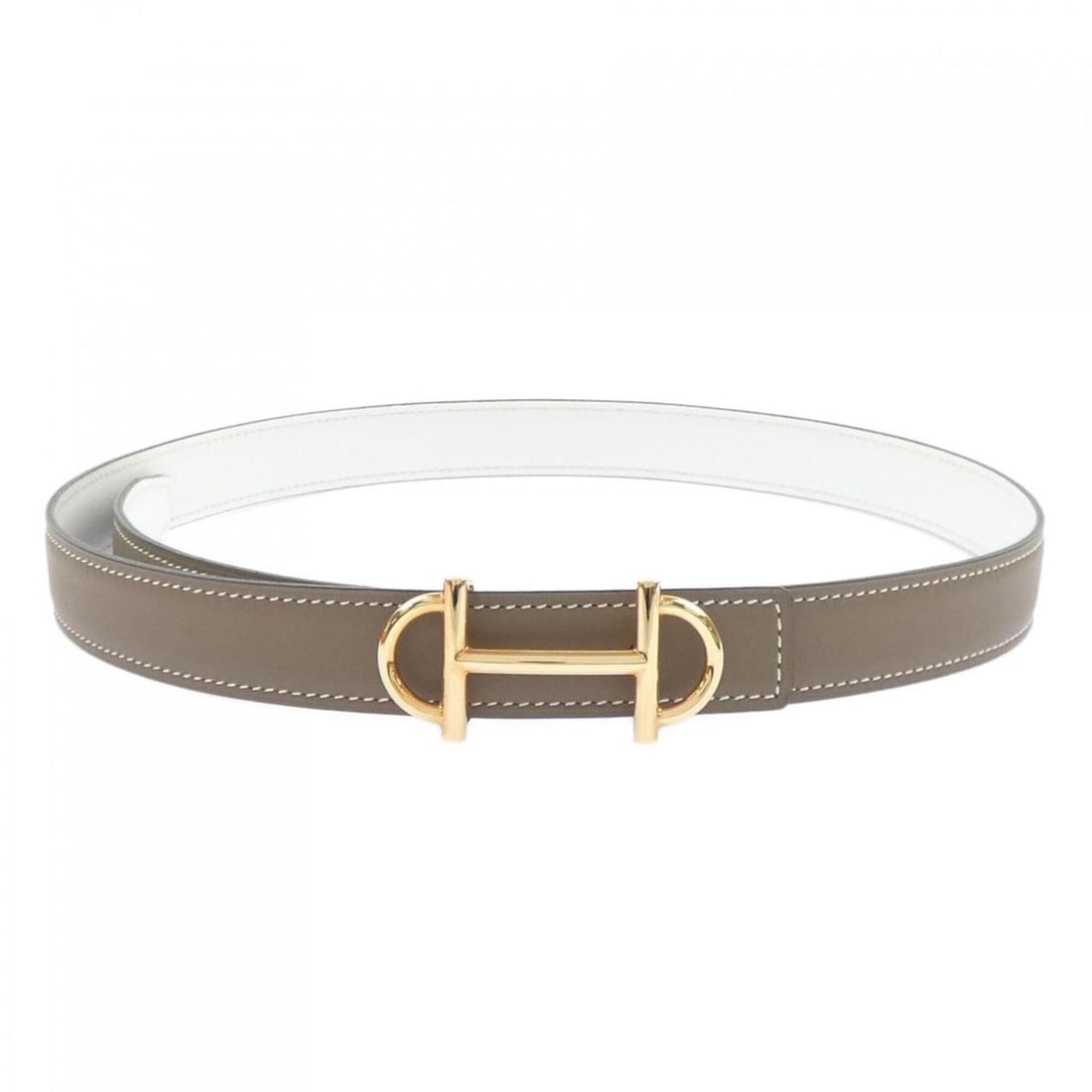 Hermes GAMMA 24mm Reversible Belt: --- Catalog ---Category: SizeLength: 77.5cm - 82.5cm / 30.51'' - 32.48''Category: DesignType: Standard beltColor: Gray, WhiteGender: WomenCategory: GeneralBrand: Hermes--- Item List ---Section: