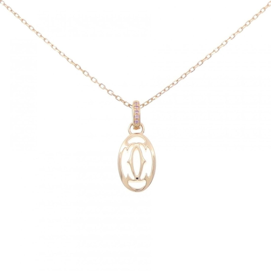 Cartier Logo 2011 Christmas Limited Edition Necklace: --- Catalog ---Category: SizePendant Size: 23.1mm x 9.1mm / 0.9'' x 0.35''Neck Circumference: 38 cm - 41 cm / 14.96'' - 16.14''Category: DesignStone: SapphireGender: WomenMaterial: Pink gold