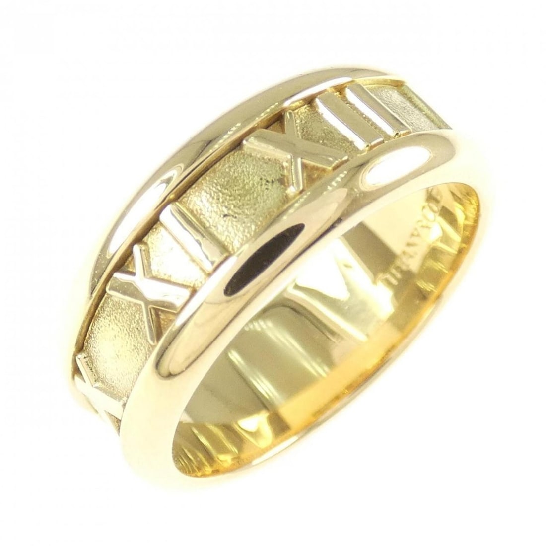 Tiffany Atlas Ring: --- Catalog ---Category: SizeJP Size: 13.0US Size: 6.5Category: DesignType: Band ringGender: WomenMaterial: Yellow gold (18K)Category: GeneralBrand: Tiffany--- Item List ---Section: ConditionRanking: