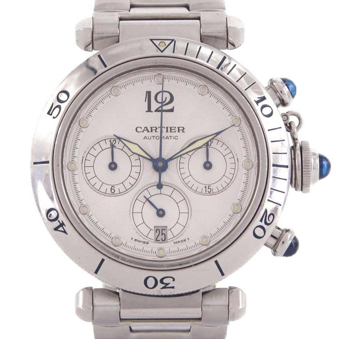 Cartier Pasha Chronograph W31030H3 Stainless Steel Automatic Watch (1 of 19)