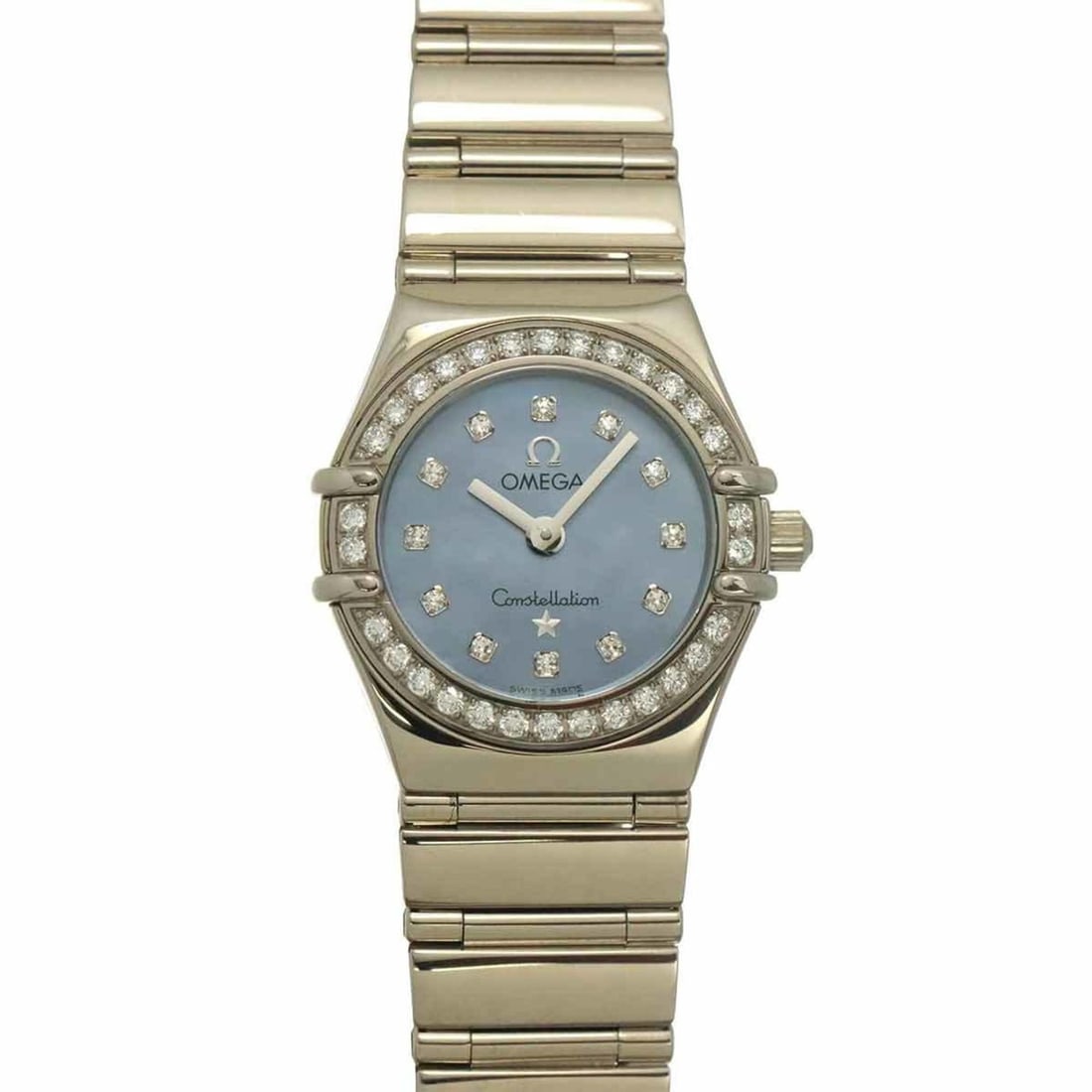 Omega Constellation Mini My Choice 1165 77 Diamond Bezel Ladies' Watch Blue Shell 18K White Gold (1 of 11)