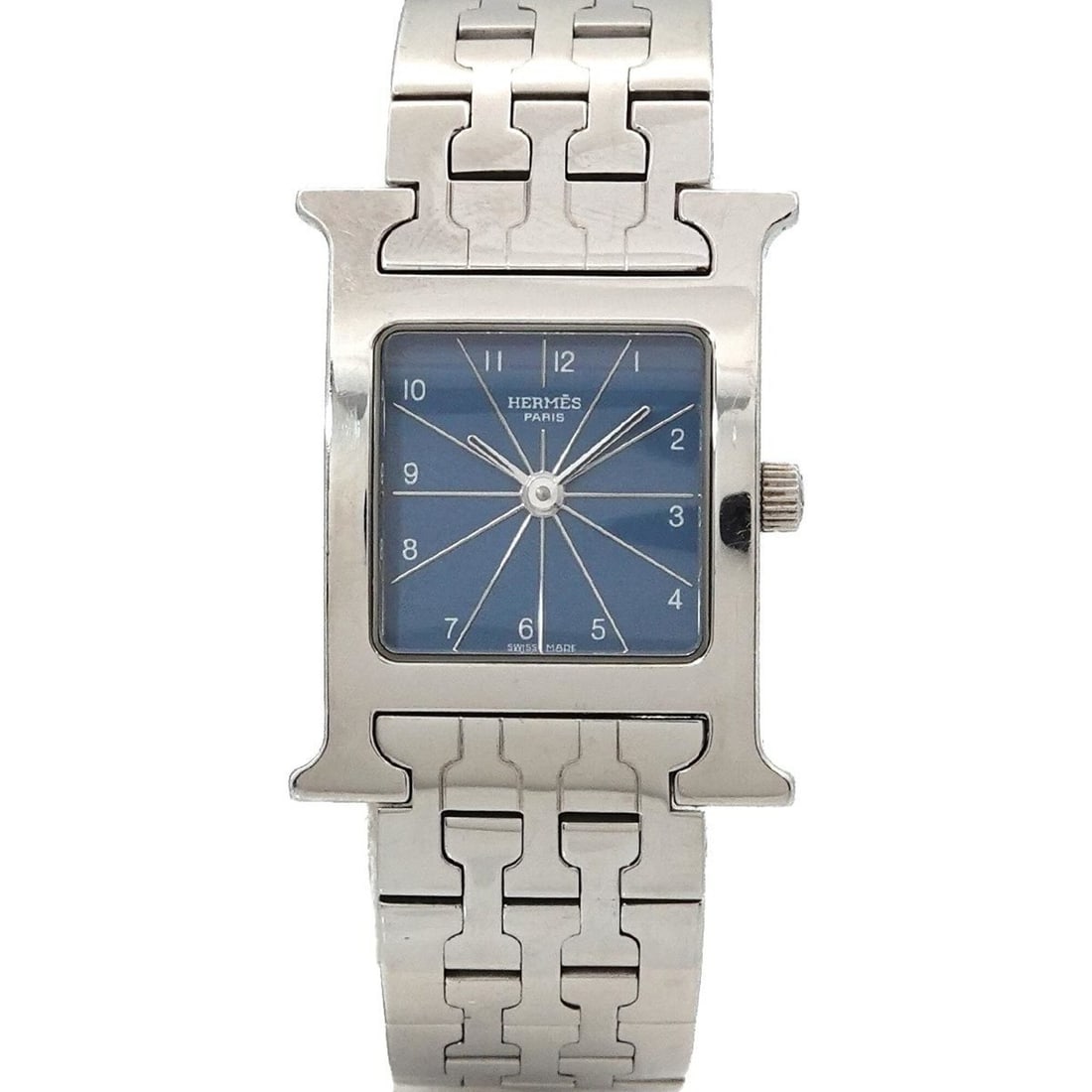 Hermes H-Watch HH1 210 Women's Watch Blue Quartz H: --- Catalog ---Category: SizeWrist Size: 14.5cm / 5.7''Case Diameter: 21mm / 0.83''Category: DesignType: WristwatchGender: WomenColor (Dial): BlueMaterial (Band): Stainless steelMaterial (Case): Stain
