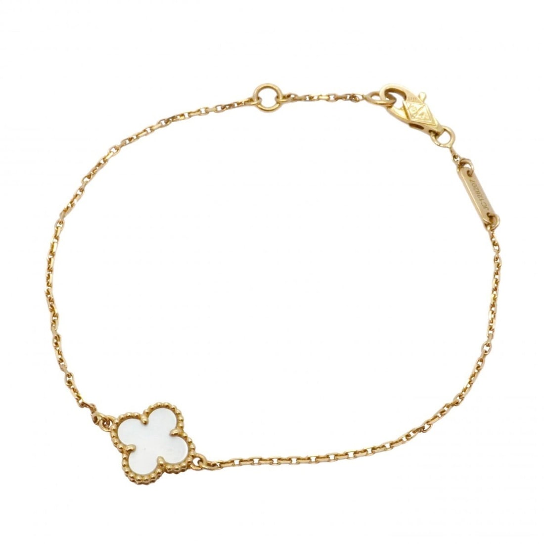 Van Cleef & Arpels Sweet Alhambra Bracelet, 18K Yellow Gold, Mother-of-Pearl, Ladies': --- Catalog ---Category: SizeLength: 16cm / 6.29''Category: DesignType: Charm braceletGender: WomenMaterial: Mother of pearl, Yellow gold (18K)Category: GeneralBrand: Van Cleef & Arpels--- Item List -