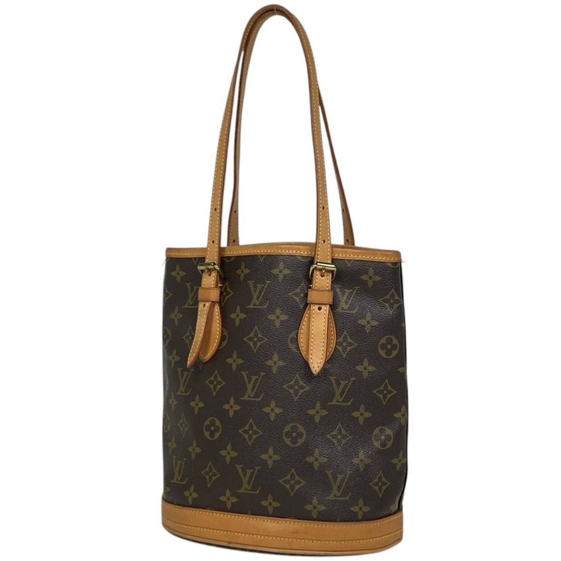 Louis Vuitton Petite Bucket PM Shoulder Bag, Bucket-shaped Tote Monogram Brown, M42238, Women's (1 of 17)