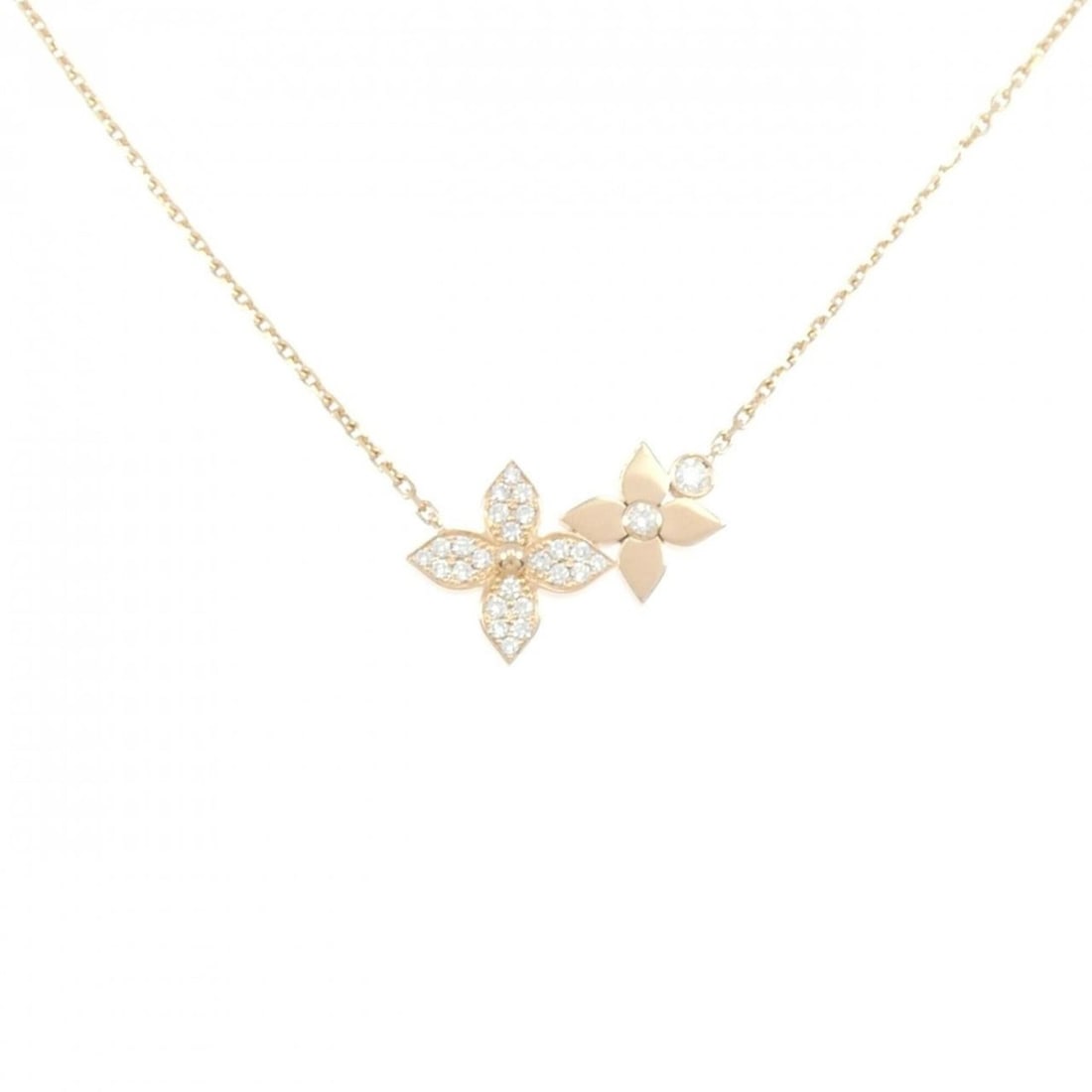 Louis Vuitton Star Blossom Double Necklace: --- Catalog ---Category: SizePendant Size: 16.1mm x 21.3mm / 0.63'' x 0.83''Neck Circumference: 41 cm / 16.14''Category: DesignGender: WomenMaterial: Pink gold (18K)Pendant Type: PendantNecklace