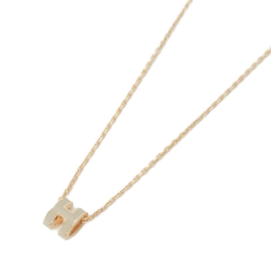 Hermes Pop H MINI 147992FO Necklace: --- Catalog ---Category: SizePendant Size: 9mm x 7mm / 0.35'' x 0.27''Neck Circumference: 40 cm / 15.74''Category: DesignColor: Beige, Rose goldGender: WomenNecklace Type: NecklaceCategory: