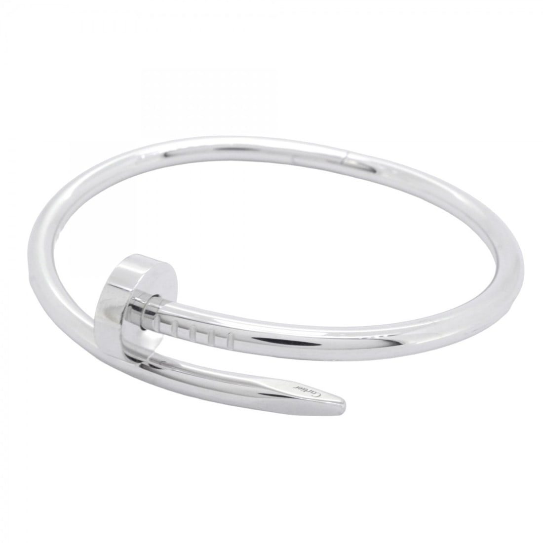 Cartier Juste un Clou Bangle, 18K White Gold, Ladies': --- Catalog ---Category: SizeLength: 15cm / 5.9''Category: DesignType: BangleGender: WomenMaterial: White gold (18K)Category: GeneralBrand: Cartier--- Item List ---Section: ConditionRanking: Rank A Us