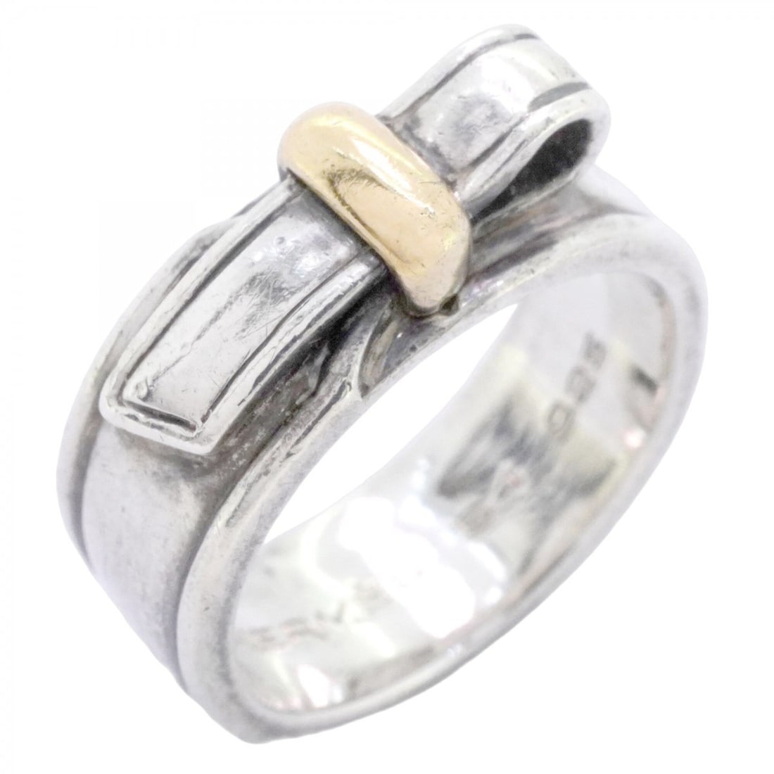 Hermes Ring Artemis Ribbon 18KYG Yellow Gold Sterling Silver 925 #54 Men's Women's: --- Catalog ---Category: SizeUS Size: 7Brand Size: 54Category: DesignType: Band ringGender: Men,WomenMaterial: Silver 925, Yellow gold (18K)Category: GeneralBrand: Hermes--- Item List ---Section: Cond