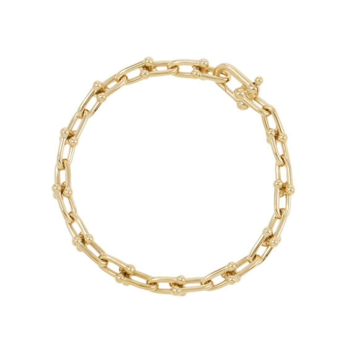 Tiffany & Co. Hardware Small Link Bracelet, Extra Large Size, 18K Yellow Gold.: --- Catalog ---Category: SizeLength: 17.5cm / 6.88''Category: DesignType: Charm braceletGender: WomenMaterial: Yellow gold (18K)Category: GeneralBrand: TiffanyCountry of Origin: Italy--- Item List ---