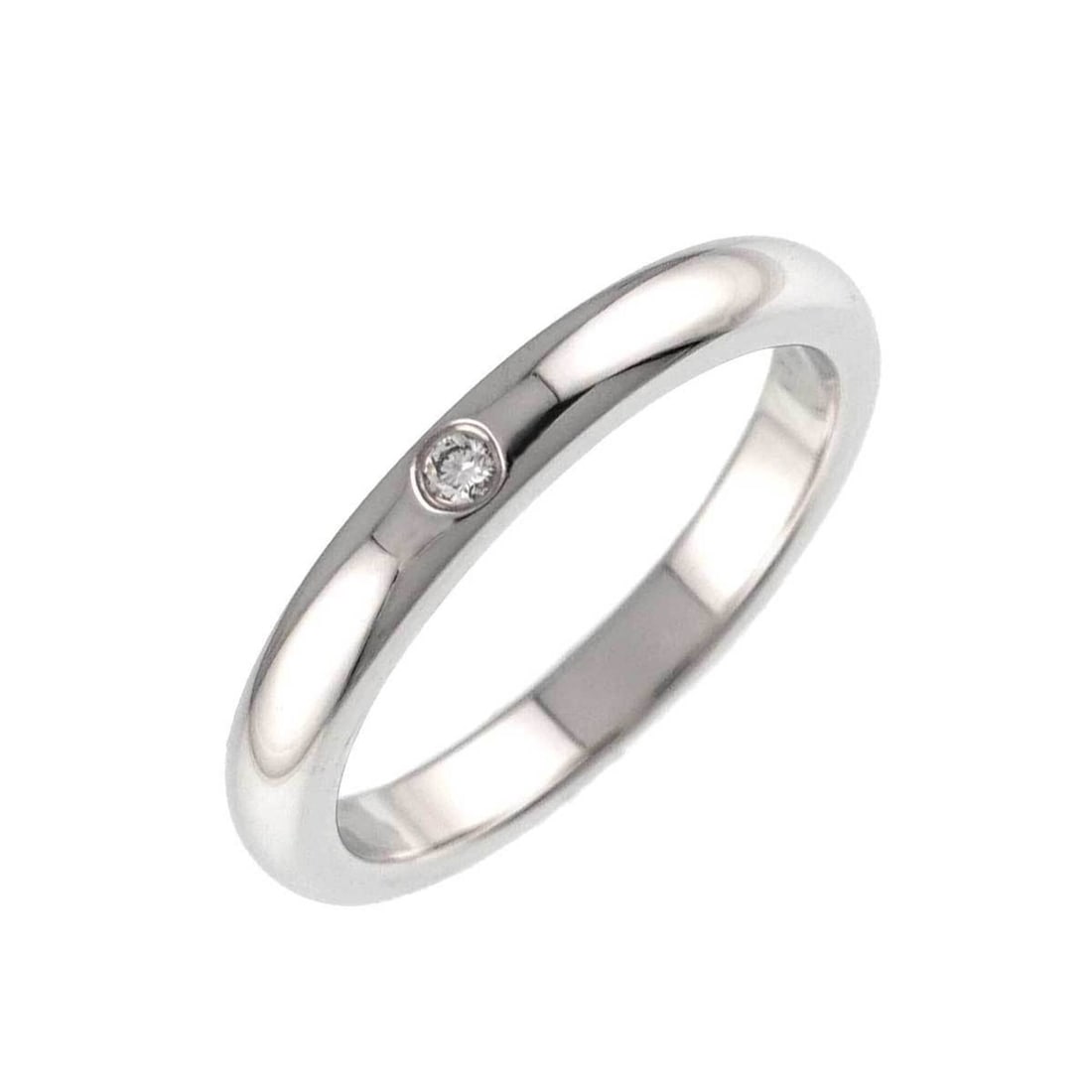 Tiffany & Co. Stacking Band Ring with 1 Diamond, Platinum. (1 of 20)