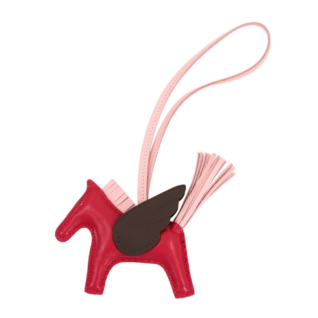 Hermes Rodeo Pegasus PM Accessory Bag Charm, Agneau Milo Swift Leather, Framboise Rose Sakura, Rouge (1 of 20)