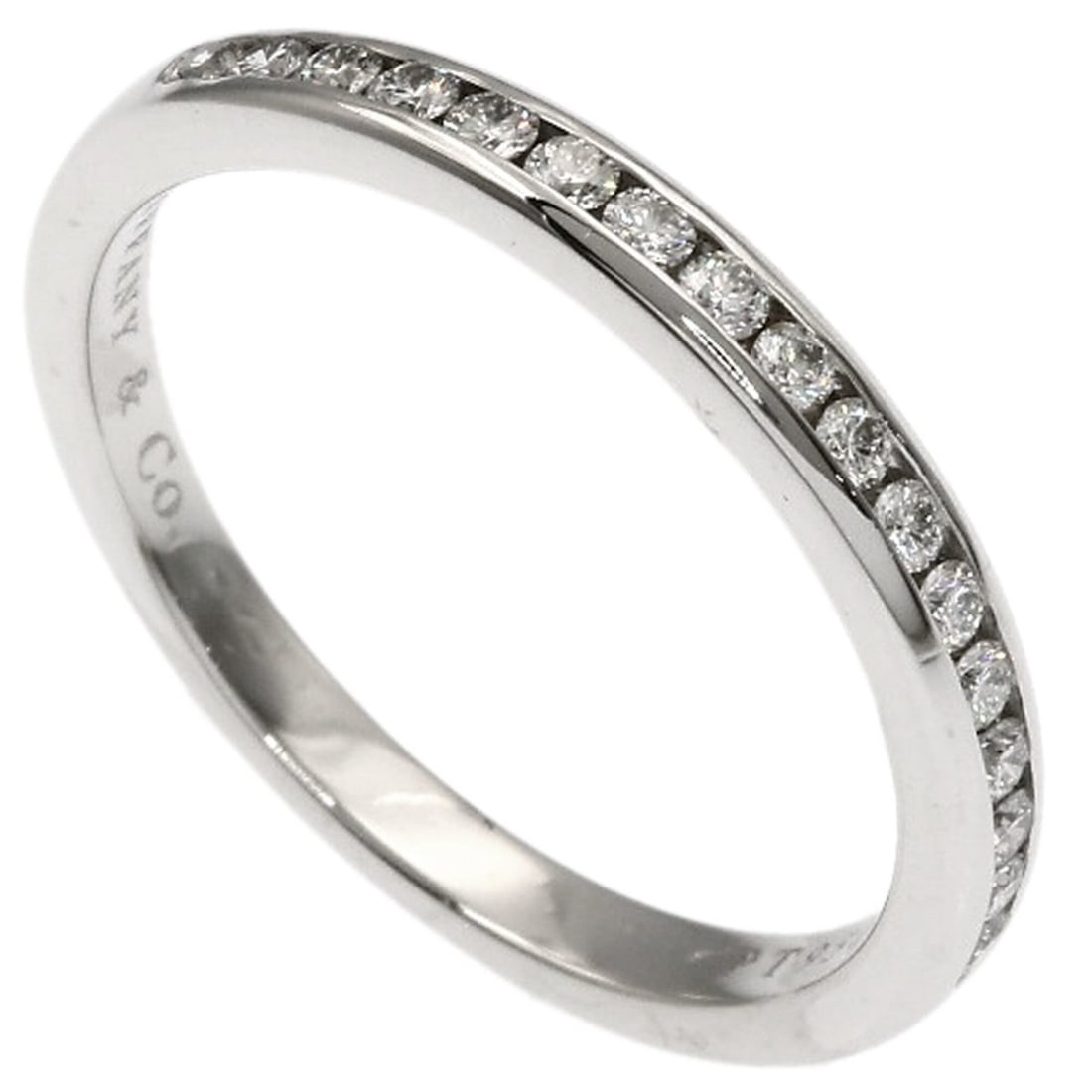 Tiffany & Co. Half Circle Chain Setting Diamond Ring, Platinum PT950, Women's.: --- Catalog ---Category: SizeJP Size: 10.5US Size: 5.5Category: DesignType: Band ringColor: PlatinumStone: DiamondGender: WomenMaterial: Platinum 950Category: GeneralBrand: Tiffany--- Item List ---Sec