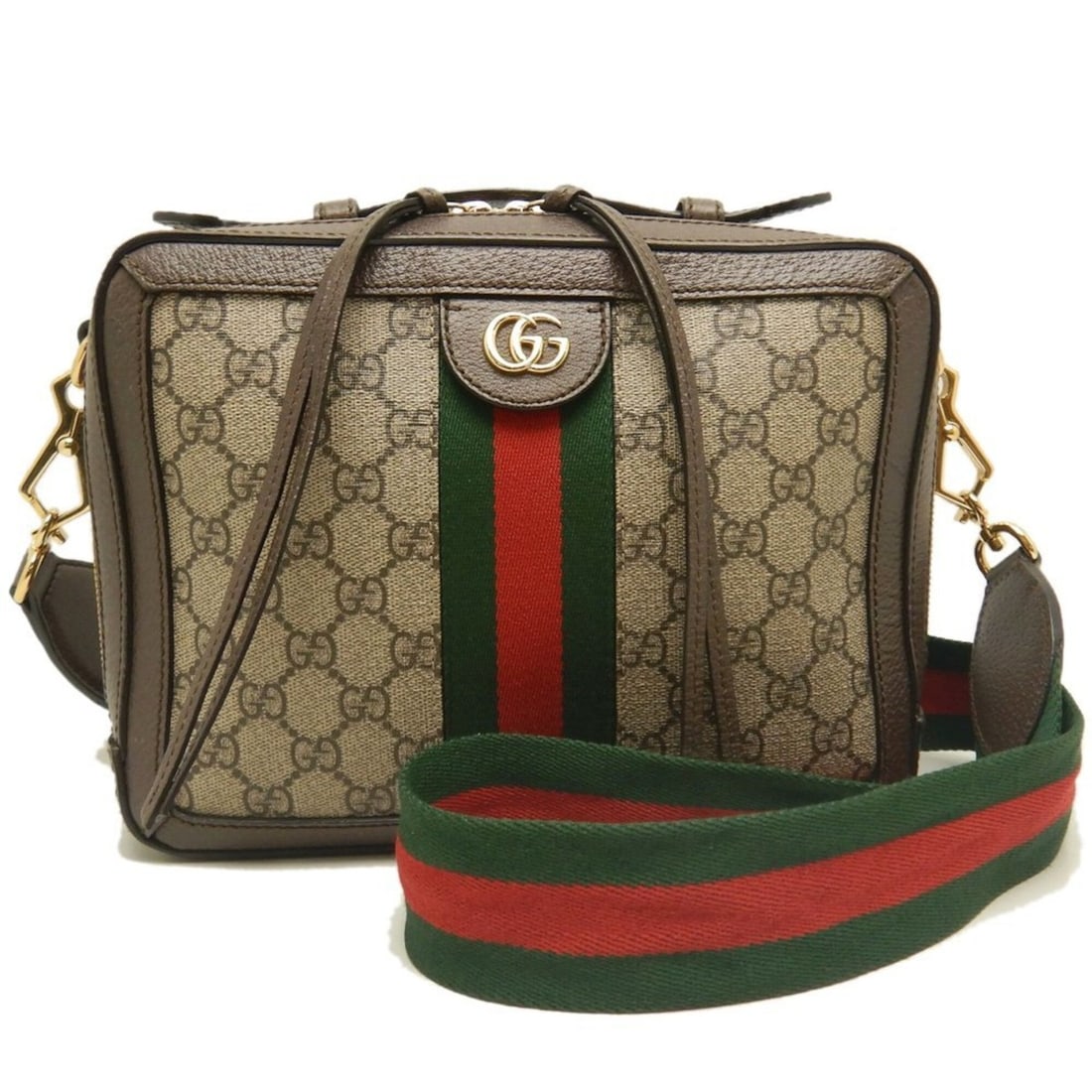 GUCCI Ophidia 550622 Shoulder Bag, GG Supreme Canvas x Leather, Beige, Women's, 253706 (1 of 20)