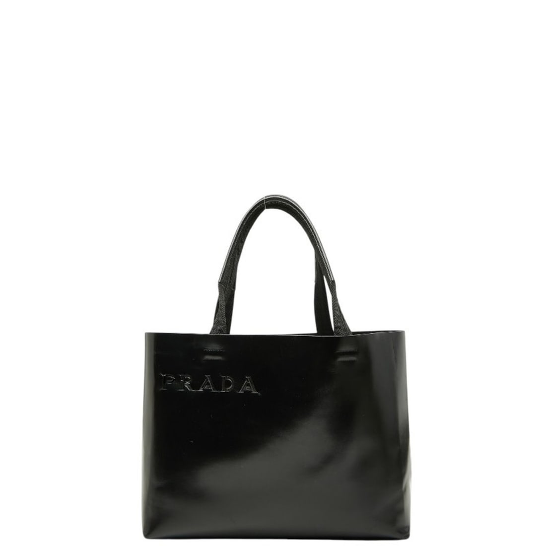 Prada Logo Tote Bag Handbag Black Leather Women's PRADA (1 of 20)