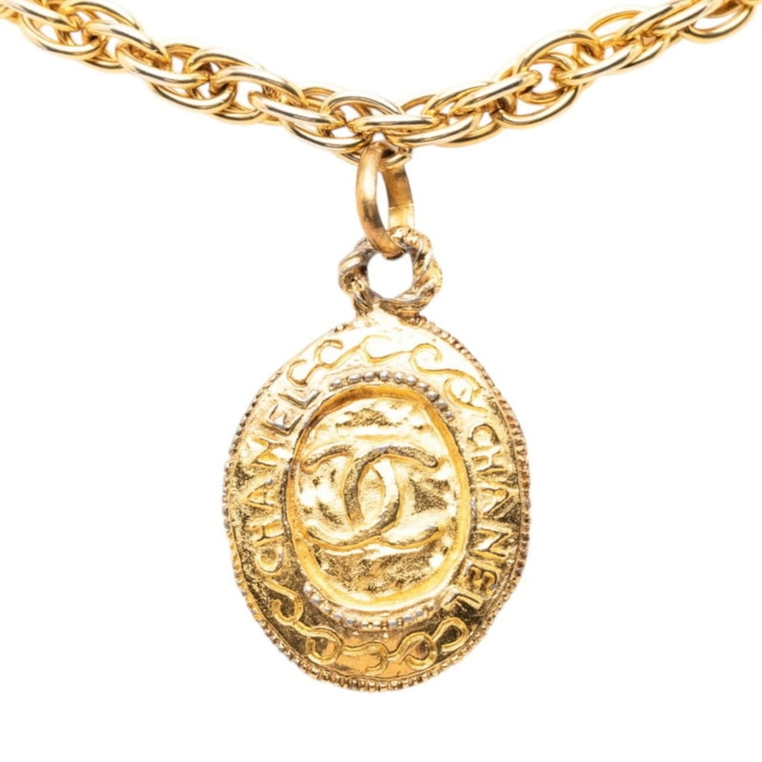 Chanel Coco Mark Vintage Chain Pendant Necklace, Gold Plated, Women's. (1 of 19)