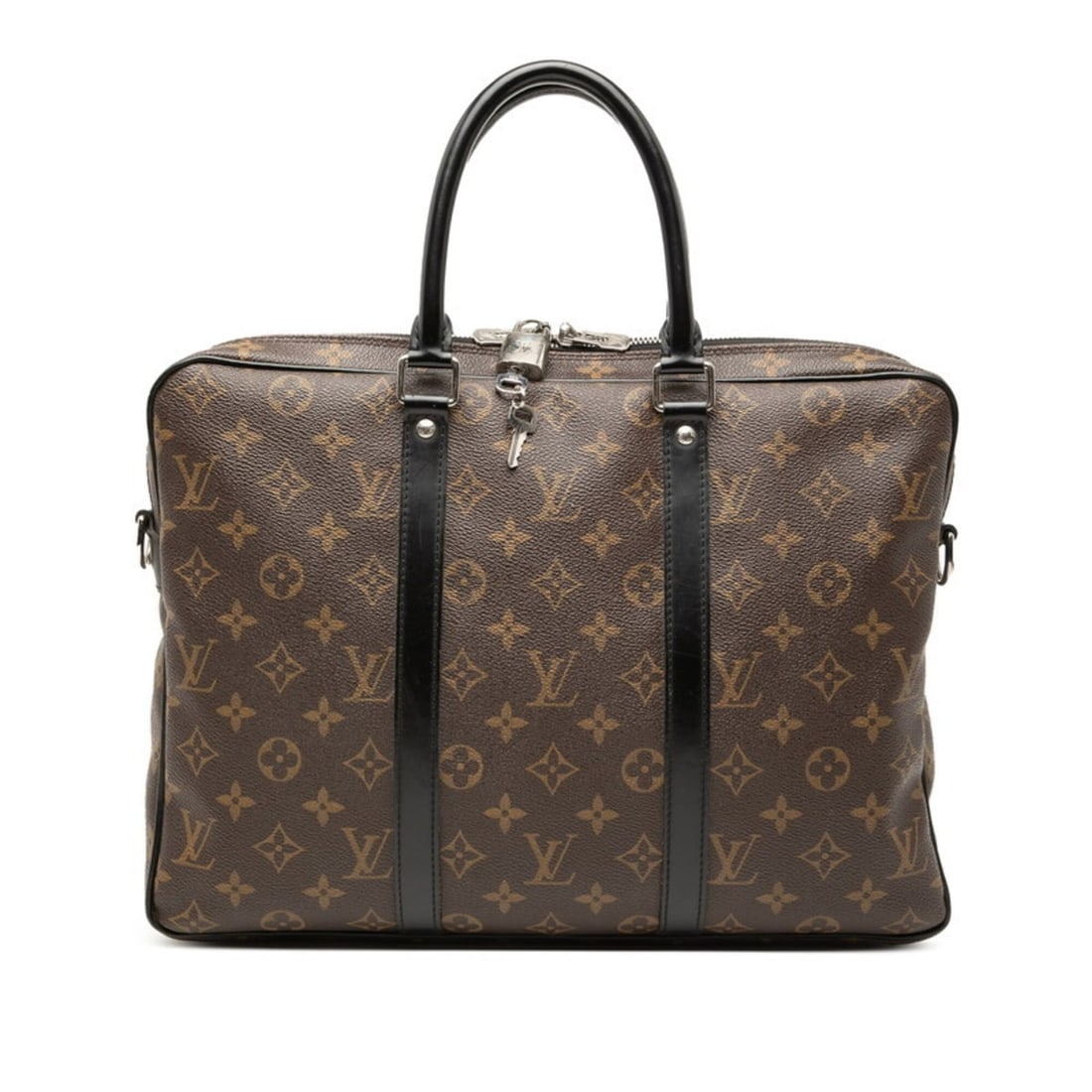 Louis Vuitton Monogram Macassar Portedocuments Voyage PM Business Bag Handbag M52005 Brown Leather (1 of 15)