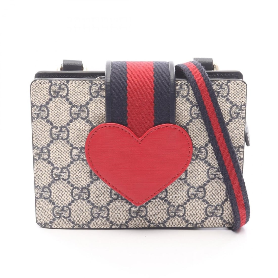 Gucci Children's GG Supreme Shoulder Bag/Handbag, Coated Canvas and Leather, Women's, Beige, Navy,: --- Catalog ---Category: SizeSize (HxWxD): 12cm x 16cm x 3.5cm / 4.72'' x 6.29'' x 1.37''Category: DesignType: Handbag, Shoulder bagColor: Beige, Navy, Red colorGender: WomenMaterial: PVC , Leather Ca