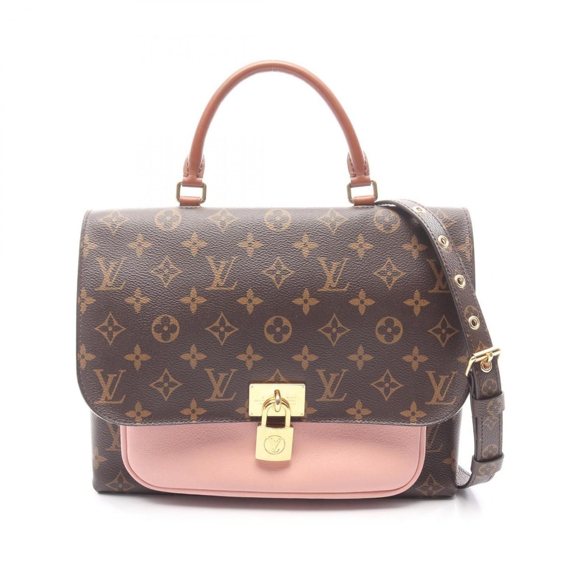 Louis Vuitton Marignan Handbag, Coated Canvas and Leather, Monogram Pattern, Women's, Brown/Pink, (1 of 17)