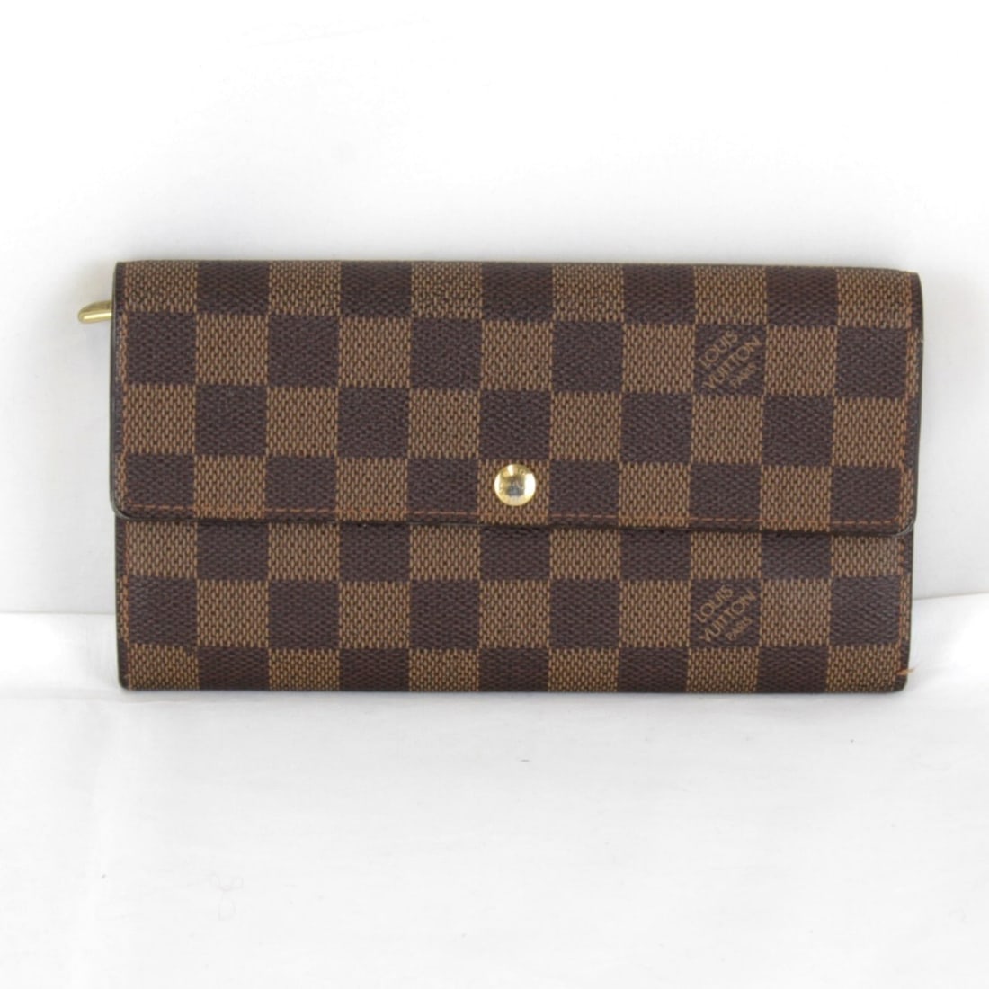LOUIS VUITTON Portefeuille Sarah N61734 Long Wallet, Damier Canvas, Brown, Women's (1 of 19)