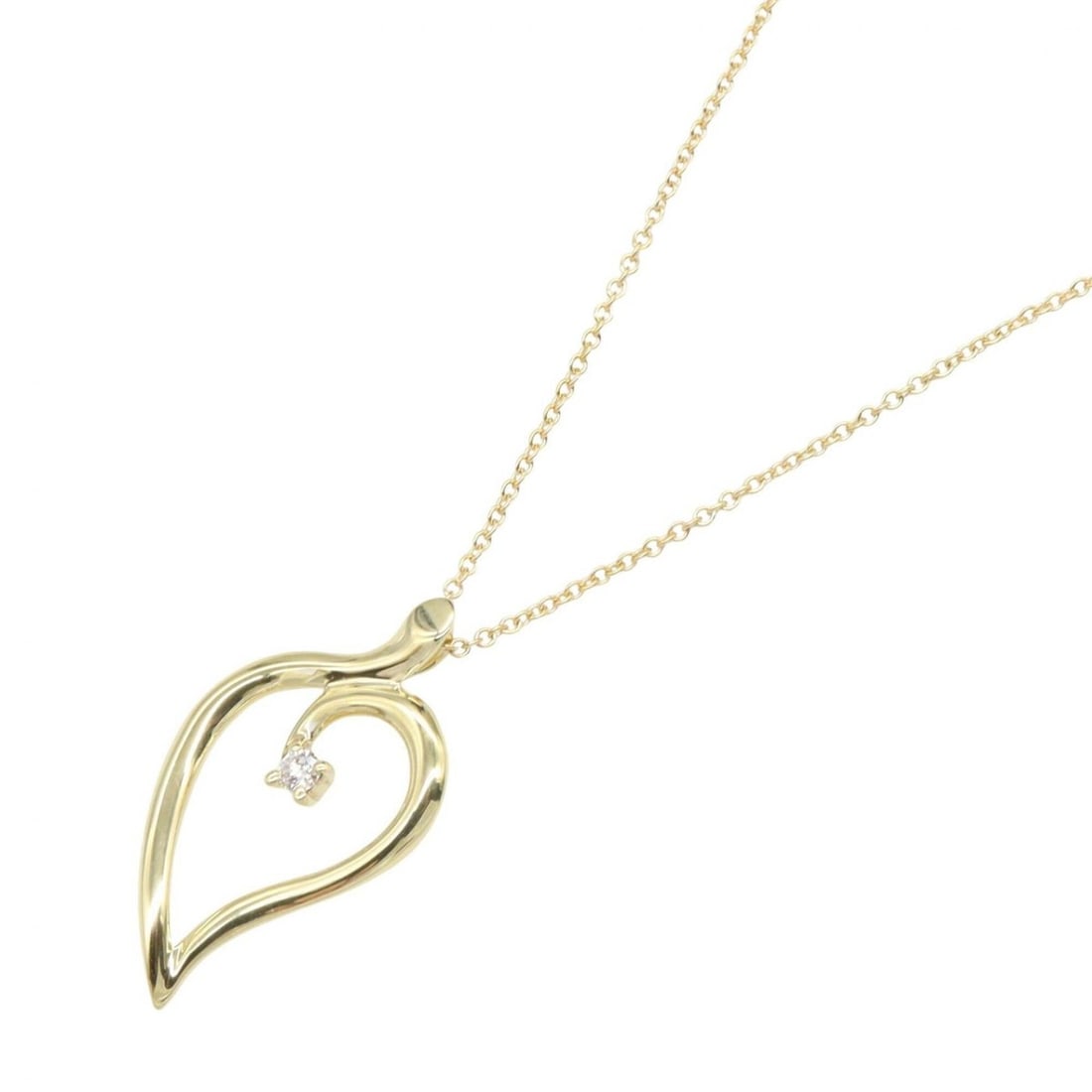 Tiffany & Co. Leaf Necklace, Diamond 18K (Yellow Gold), Women's, Gold Tone, Clear Tone: --- Catalog ---Category: SizePendant Size: 26mm x 15mm / 1.02'' x 0.59''Neck Circumference: 40 cm / 15.74''Category: DesignColor: Clear, GoldStone: DiamondGender: WomenMaterial: Yellow gold (18K)Neckl