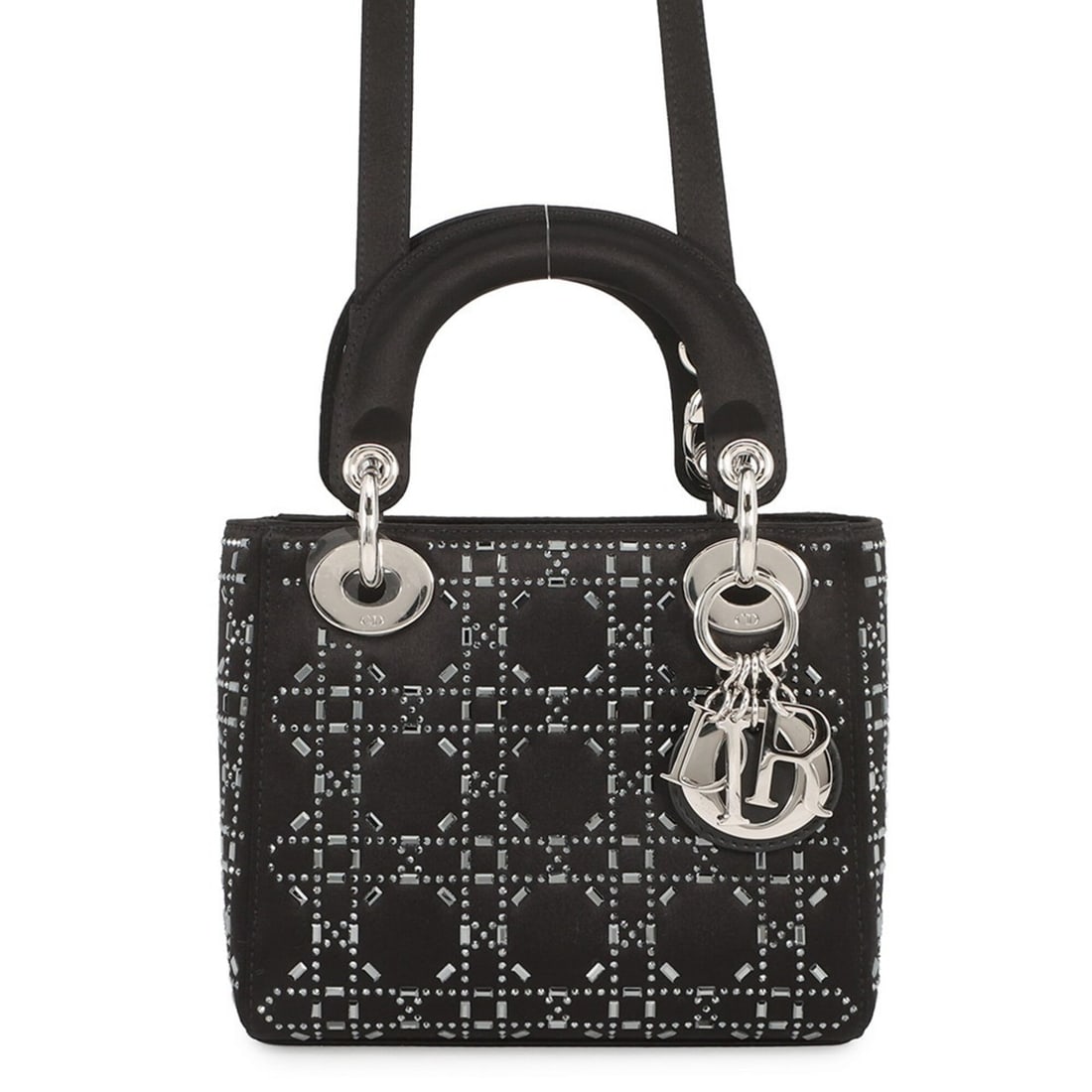 Christian Dior Lady Cannage Mini Bijou Satin Handbag M0500PRTC 2-way Black for Women: --- Catalog ---Category: SizeWeight: 530g / 1.16lb.Size (HxWxD): 14.5cm x 16.5cm x 7cm / 5.7'' x 6.49'' x 2.75''Strap Length: 107cm - 117cm / 42.12'' - 46.06''Category: DesignType: HandbagColor: Black