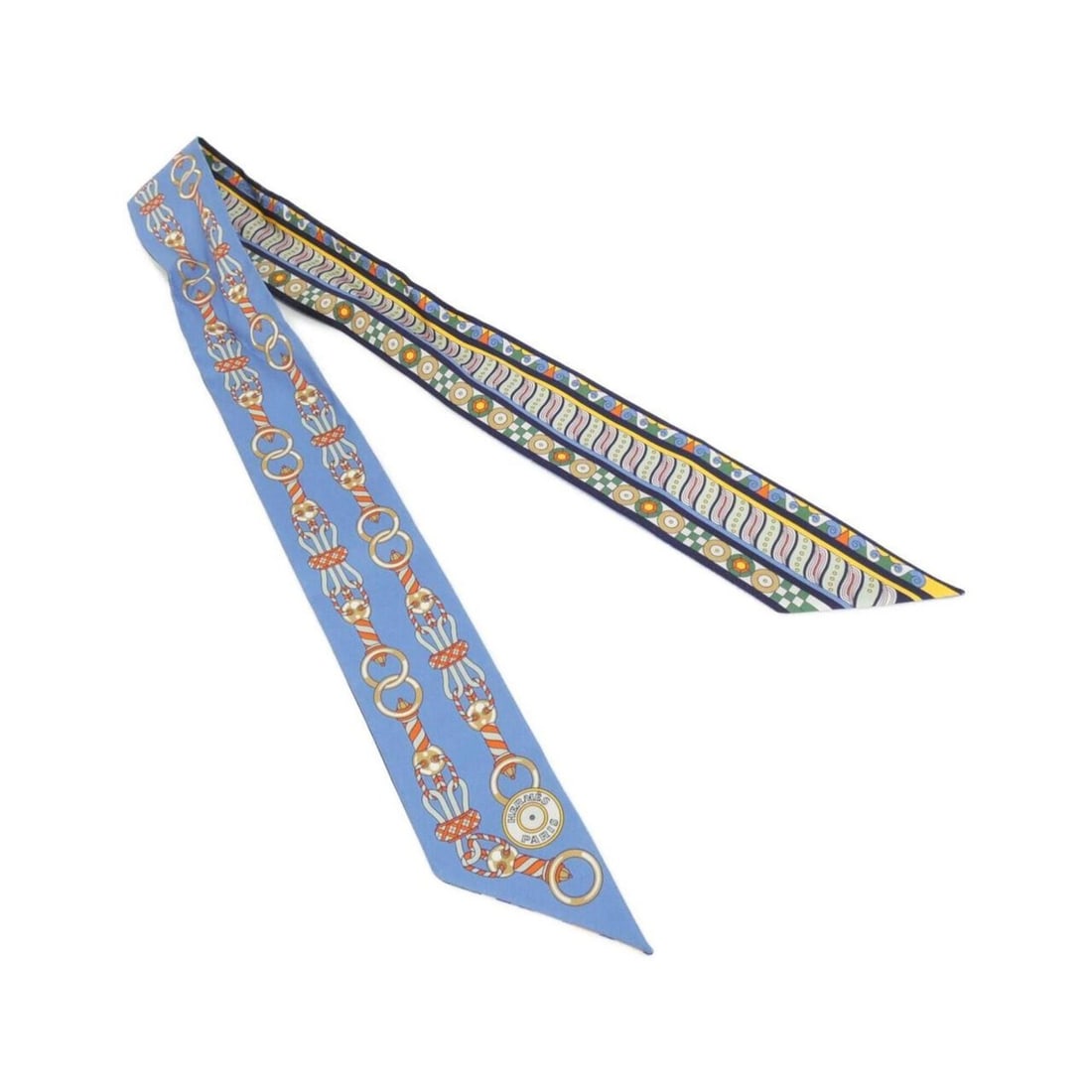 Hermes HARNAIS EN ROSACE Twilly 063853S Scarf Muffler (1 of 9)