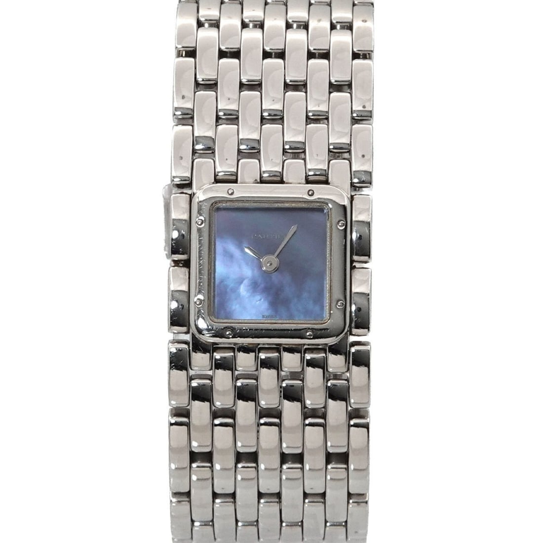 Cartier Panthère Ruban W61002T9 Women's Watch Blue Shell Quartz: --- Catalog ---Category: SizeWrist Size: 14.5cm / 5.7''Case Diameter: 21mm / 0.83''Category: DesignType: WristwatchGender: WomenColor (Dial): Blue shellMaterial (Band): Stainless steelMaterial (Case):
