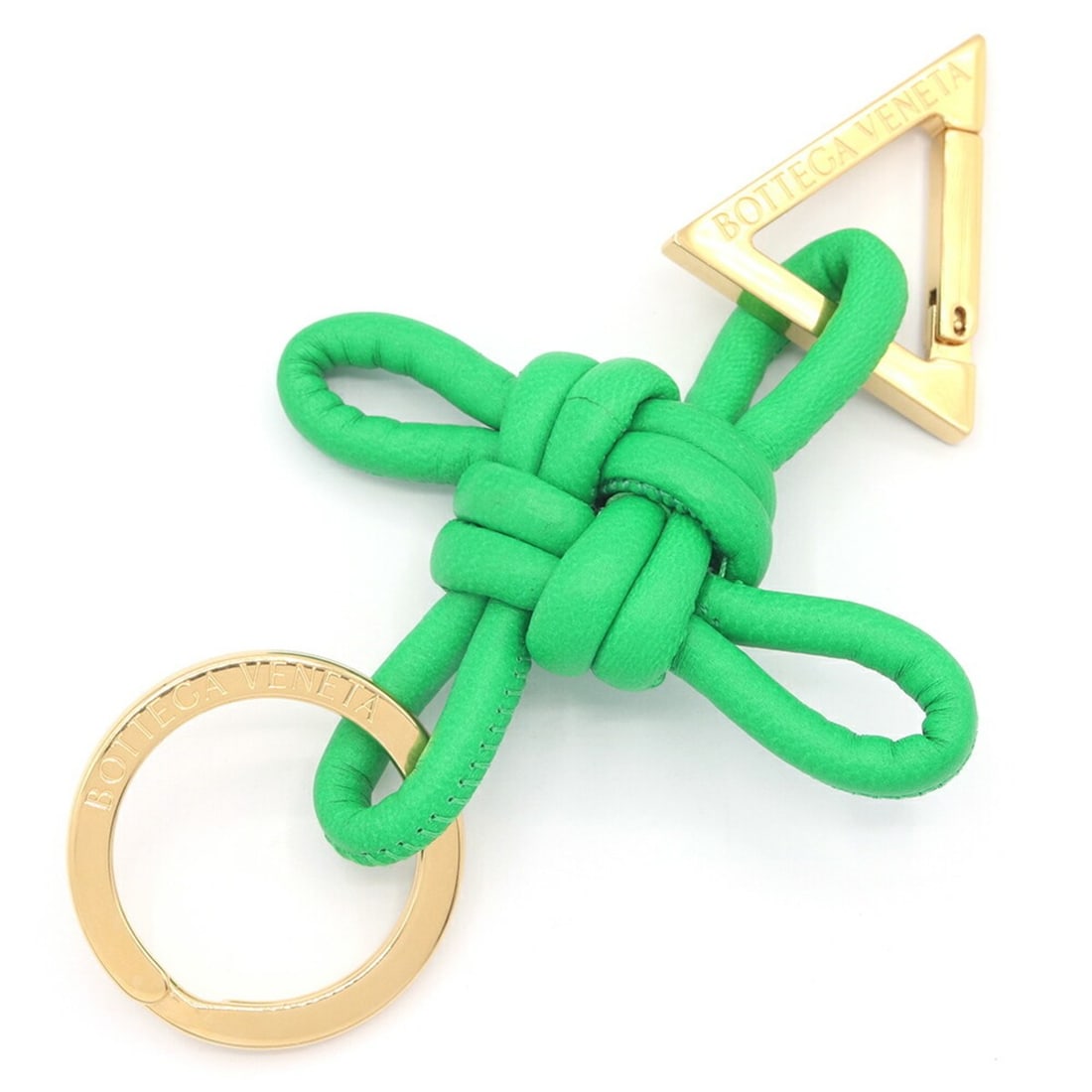 Bottega Veneta Triangle Keyring 619100 Paraquito Nappa Leather Keychain Accessory Bag Charm Women's (1 of 10)