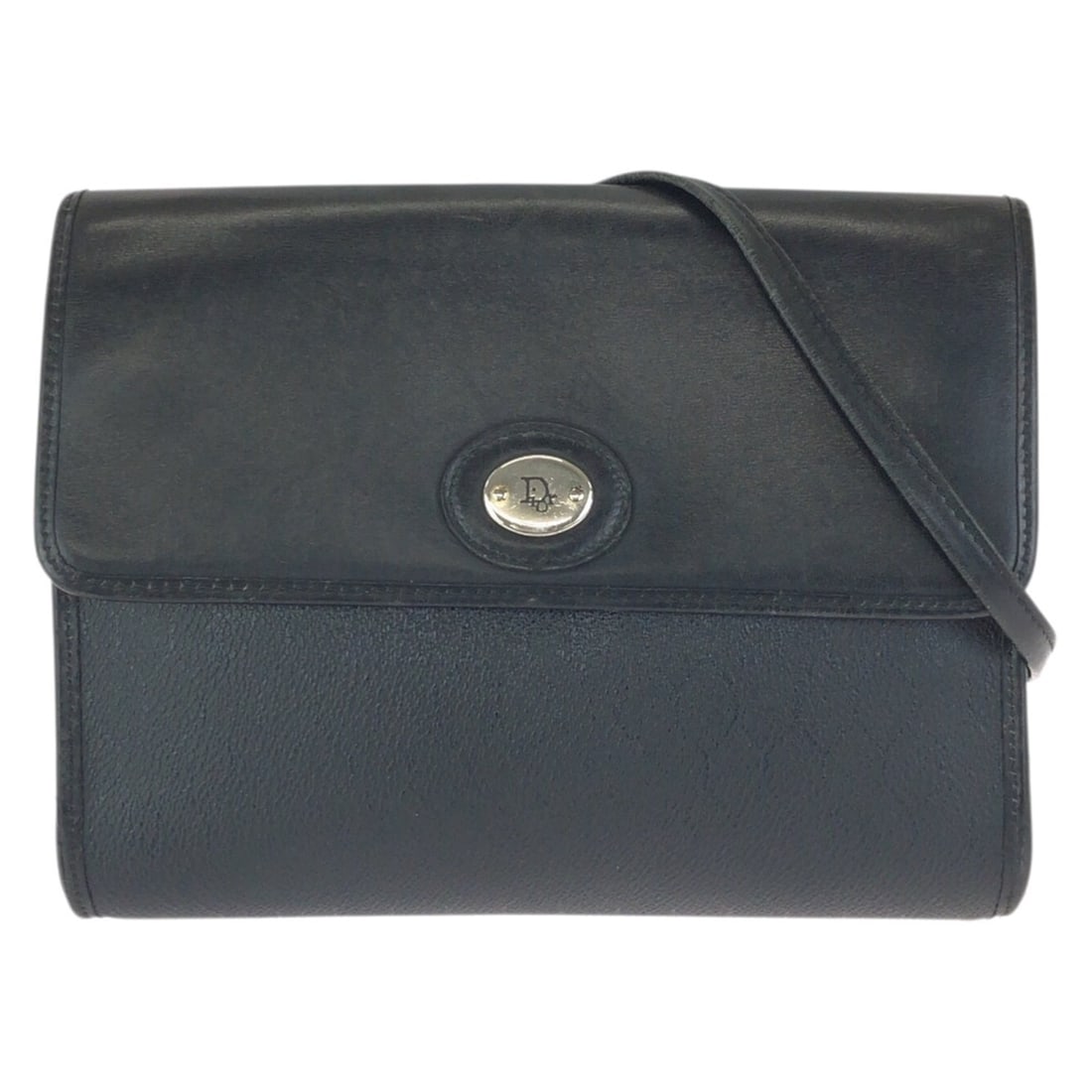 Christian Dior Vintage Black Leather Shoulder Bag with Silver Hardware: --- Catalog ---Category: SizeSize (HxWxD): 17cm x 21.5cm x 4cm / 6.69'' x 8.46'' x 1.57''Category: DesignType: Messenger bag, Shoulder bagColor: BlackGender: WomenMaterial: Leather Category: GeneralBr