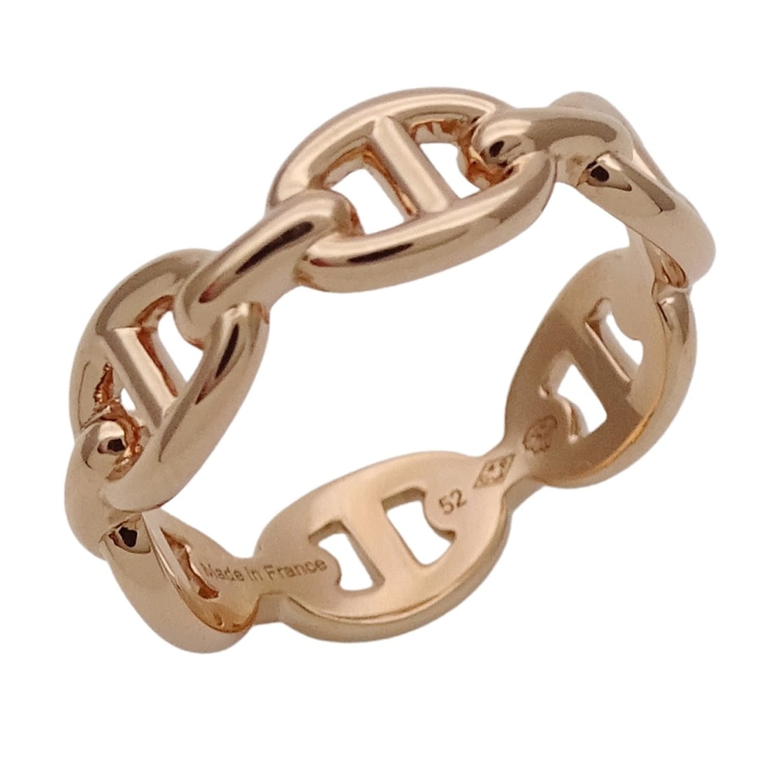 Hermes HERMES Ring Chaine d'Ancre Enchainée Women's Brand 750PG Pink Gold #52 Approx. 1 piece of: --- Catalog ---Category: SizeWidth: 5.6mm / 0.22''Weight: 4.2g / 0.14oz.JP Size: 12US Size: 6.5Category: DesignType: Band ringColor: PinkGender: WomenMaterial: Pink goldCategory: GeneralBrand: HermesC