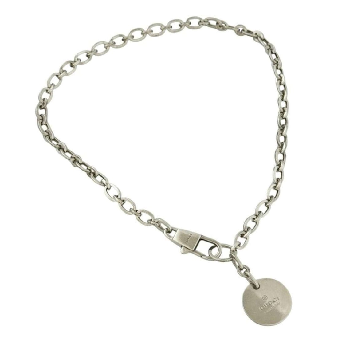 Gucci unisex pendant necklace, 41cm, sterling silver (925).: --- Catalog ---Category: SizeNeck Circumference: 41 cm / 16.14''Category: DesignGender: Women,MenMaterial: Silver 925Necklace Type: Pendant necklaceCategory: GeneralBrand: GucciCountry of Origin: Ital