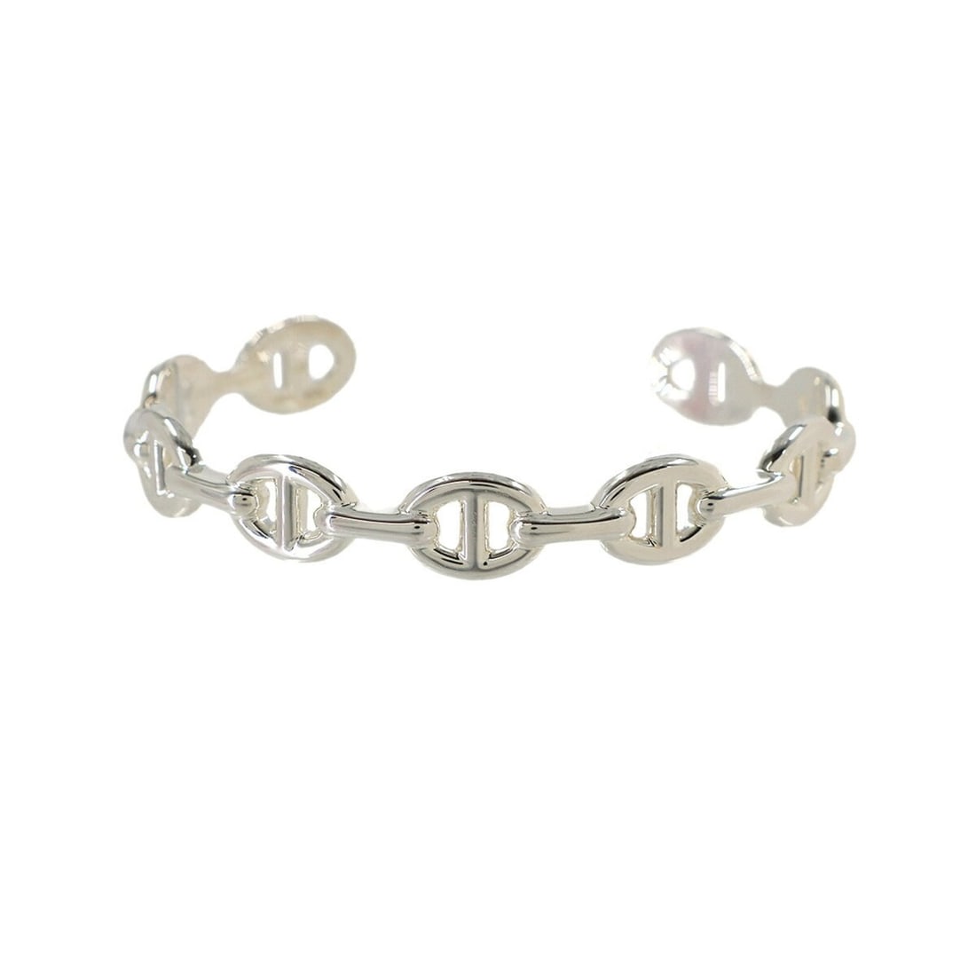 Hermes Chaine d'Ancre Enchainée Bangle LG 17cm SV 925 Silver Bracelet: --- Catalog ---Category: SizeSize: LGWidth: 1cm / 0.39''Length: 17cm / 6.69''Weight: 18.7g / 0.65oz.Category: DesignType: BangleMetal: SilverGender: WomenMetal Purity: Silver925Category: GeneralLine: 