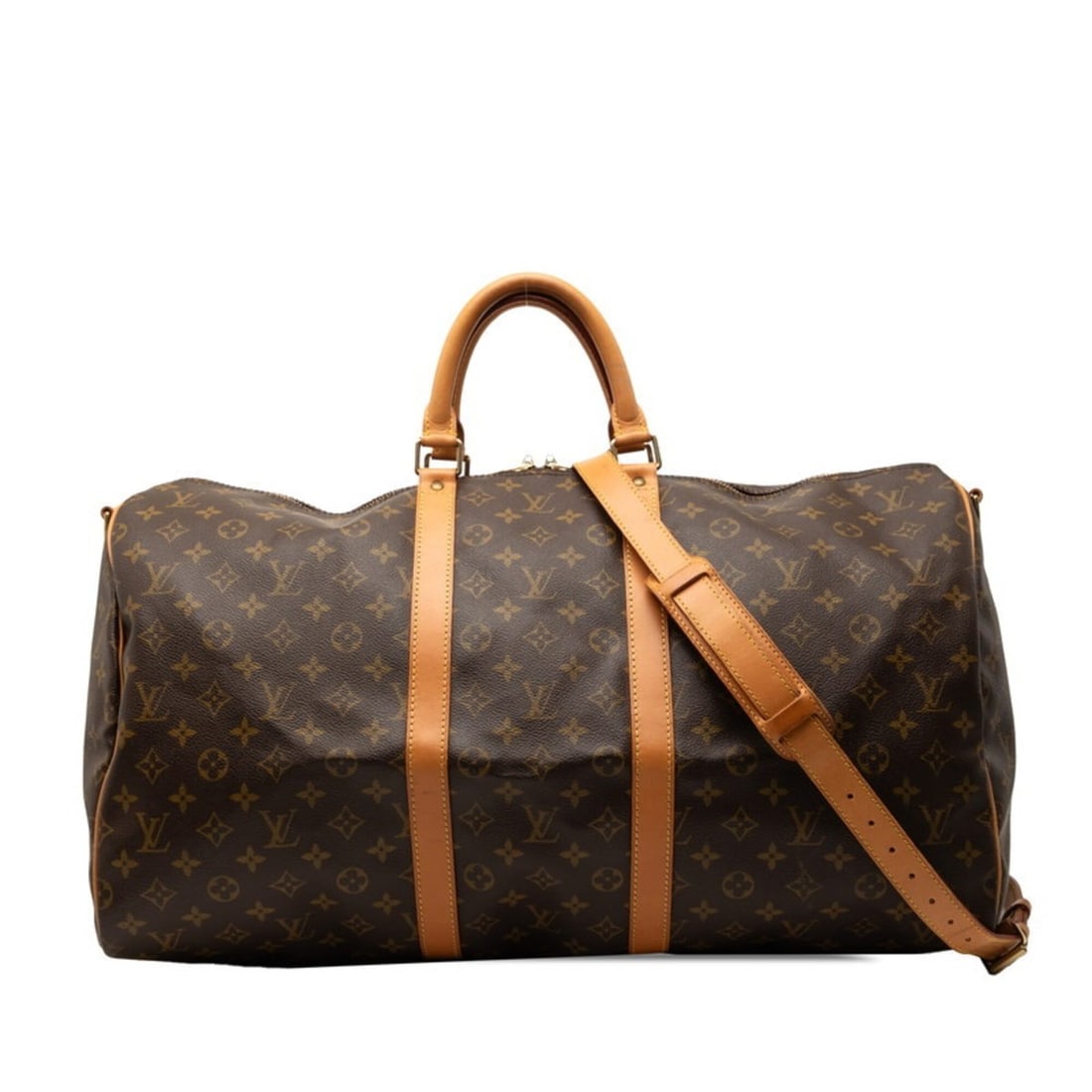 Louis Vuitton Monogram Keepall Bandoulière 55 Boston Bag Shoulder 2WAY M41414 Brown Leather Women's (1 of 20)
