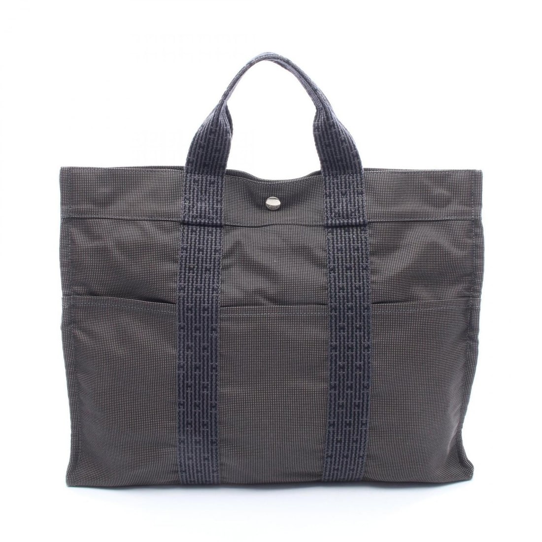 Hermes HERMES Herline MM Tote Bag Handbag Nylon Canvas Men's Women's Gray 100951M (1 of 20)