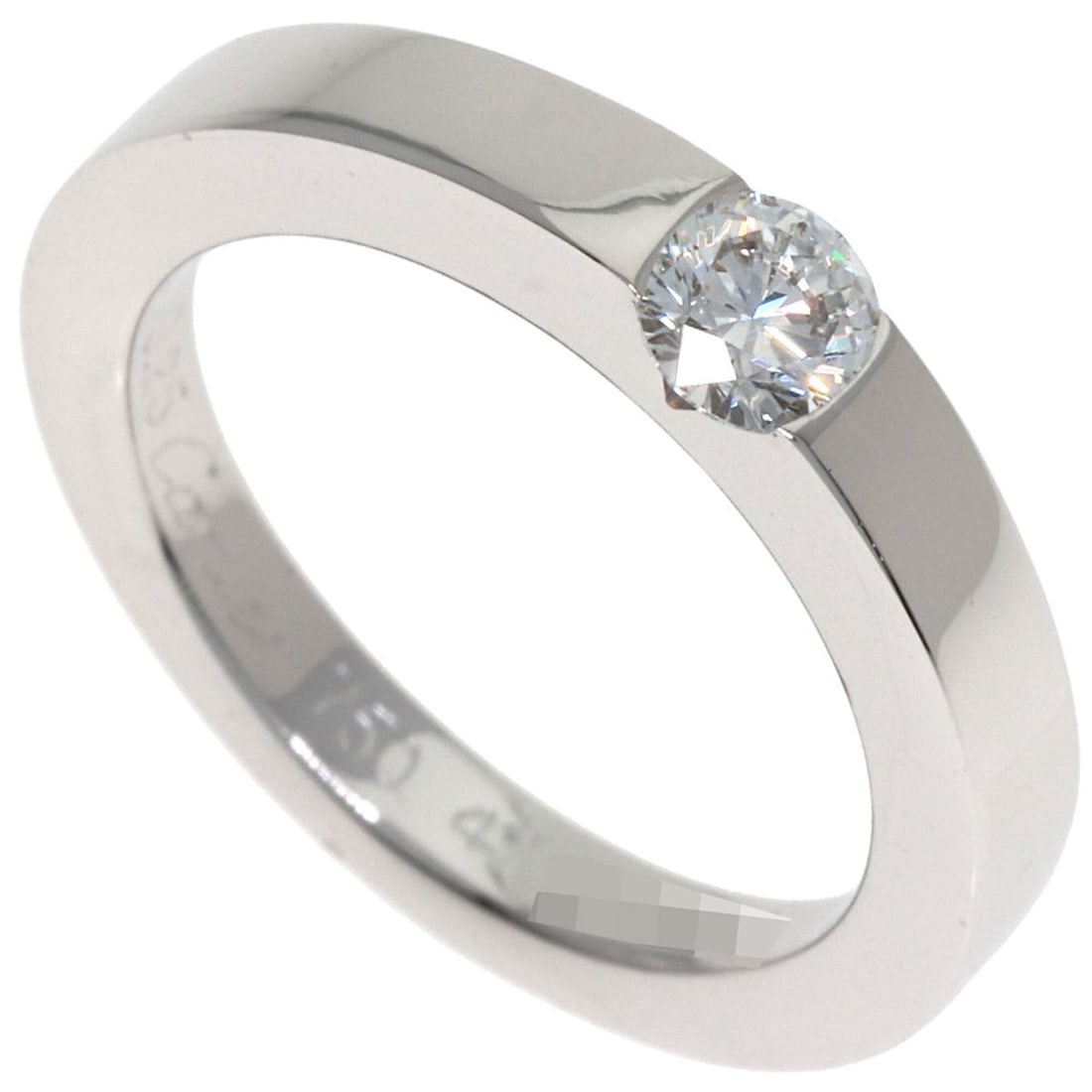 Cartier Date with Diamond Ring, Size 47, 18K White Gold, Women's. (1 of 17)