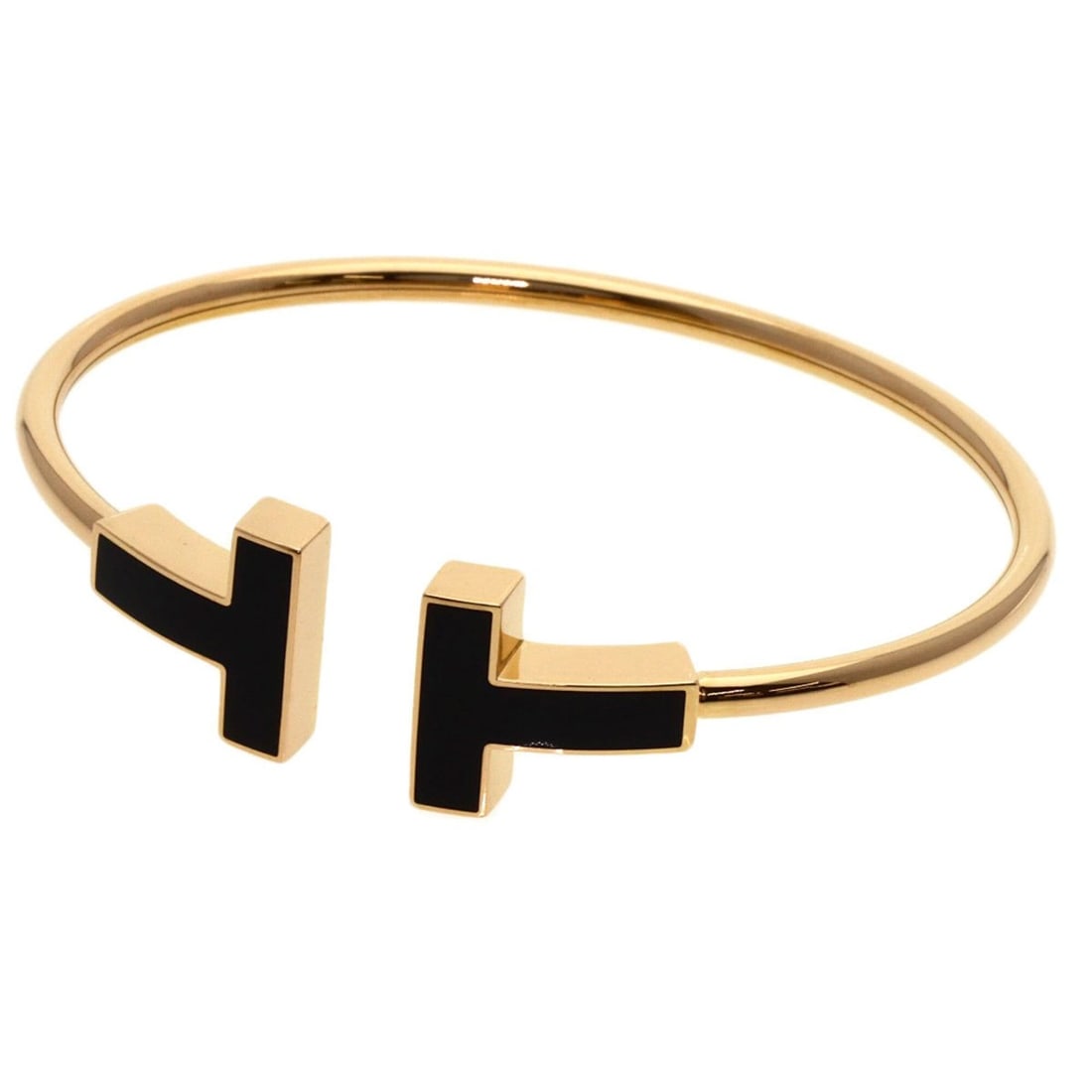 Tiffany & Co. T Wire Wide Onyx XL Bracelet, 18K Pink Gold, Women's.: --- Catalog ---Category: SizeWidth: 2.9mm / 0.11''Length: 17.5cm / 6.88''Weight: 16.8g / 0.59oz.Category: DesignType: Charm braceletStone: OnyxGender: WomenMaterial: Pink gold (18K)Category: GeneralLi