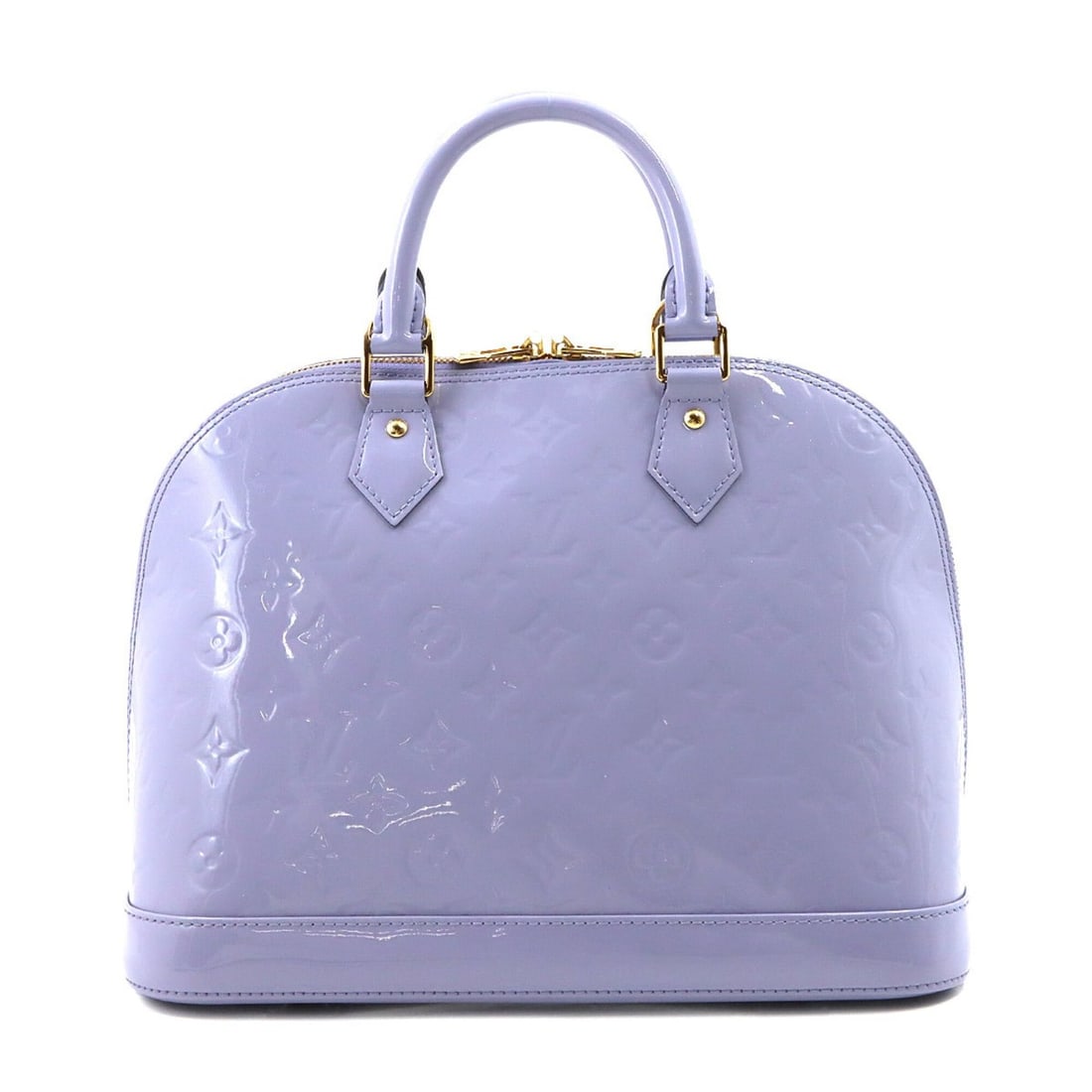 Louis Vuitton LOUIS VUITTON Monogram Vernis Alma PM Handbag Leather Lilac M90100 Gold Hardware (1 of 15)