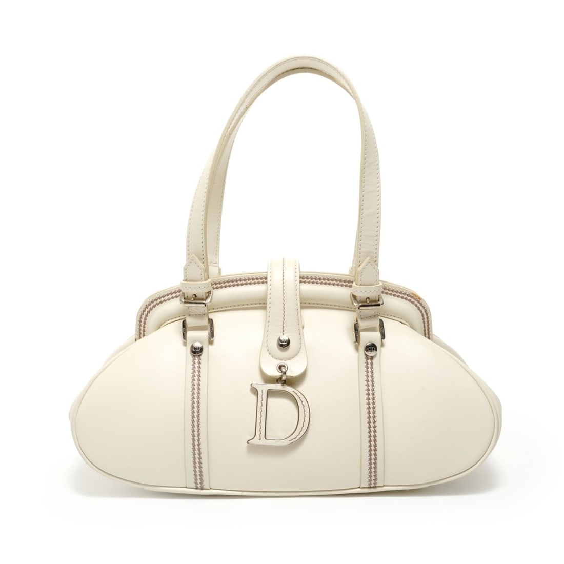 Christian Dior Detective Leather Shoulder Bag, Ivory: --- Catalog ---Category: SizeSize (HxWxD): 15cm x 28cm x 11cm / 5.9'' x 11.02'' x 4.33''Strap Length: 40cm / 15.74''Category: DesignType: Shoulder bagColor: IvoryGender: WomenMaterial: Leather Categor