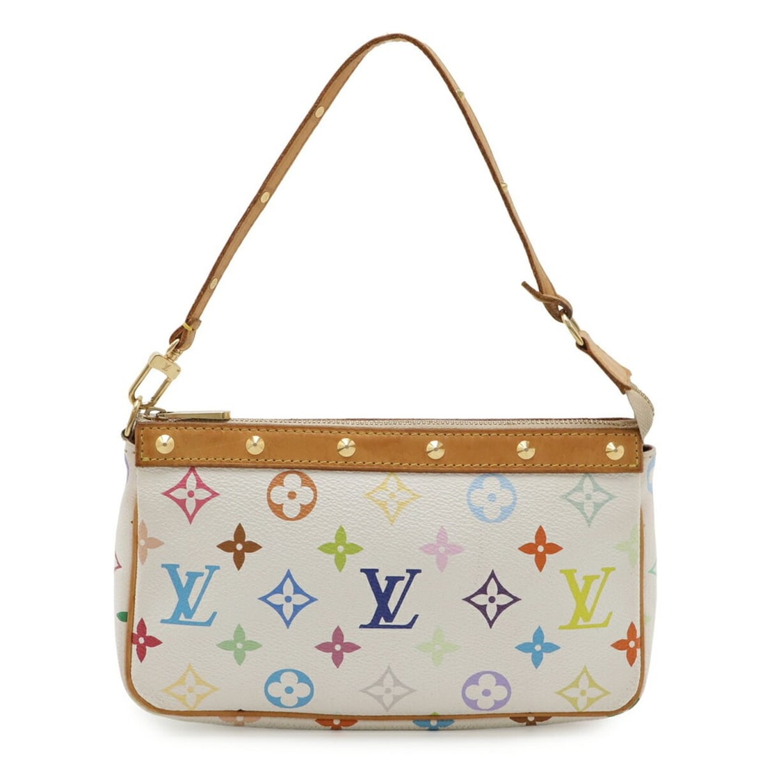 LOUIS VUITTON Louis Vuitton Monogram Multicolor Pochette Accessoires Handbag Pouch Blanc White (1 of 13)
