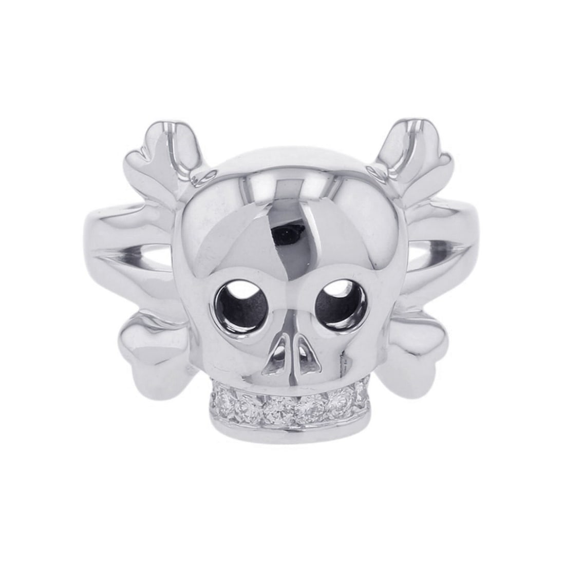 Christian Dior ring, Tete de Mort skull diamond, 18K white gold, ring size 55.: --- Catalog ---Category: SizeUS Size: 7.5Brand Size: 55Category: DesignType: Band ringGender: Women,MenMaterial: White gold (18K)Category: GeneralBrand: Christian Dior--- Item List ---Section: Conditi