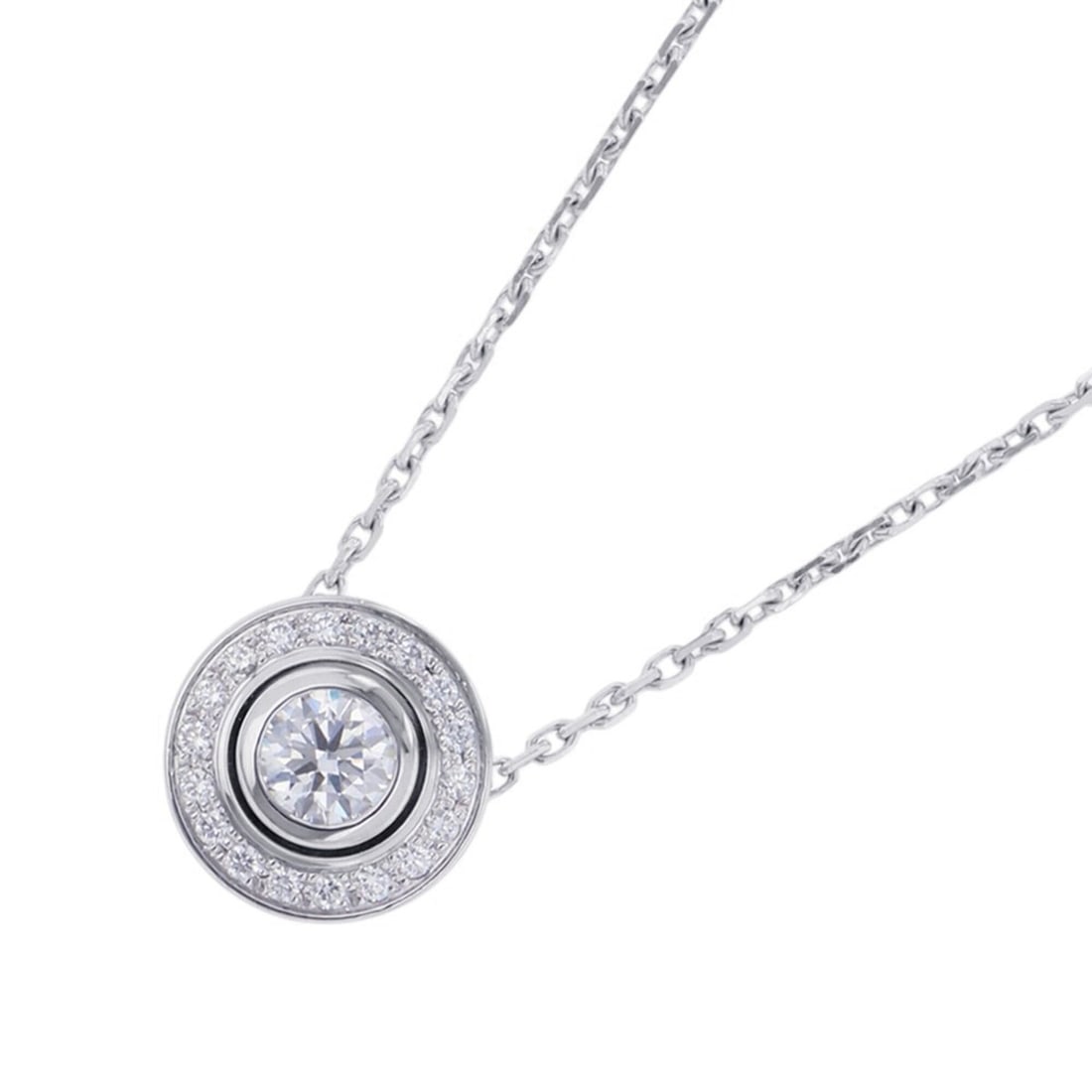 Cartier Damour Diamond Necklace 18KWG White Gold N7406800 Pendant Pave: --- Catalog ---Category: SizePendant Size: 8.7mm / 0.34''Neck Circumference: 38 cm - 41 cm / 14.96'' - 16.14''Category: DesignGender: WomenMaterial: White gold (18K)Pendant Type: PendantNecklace Type: