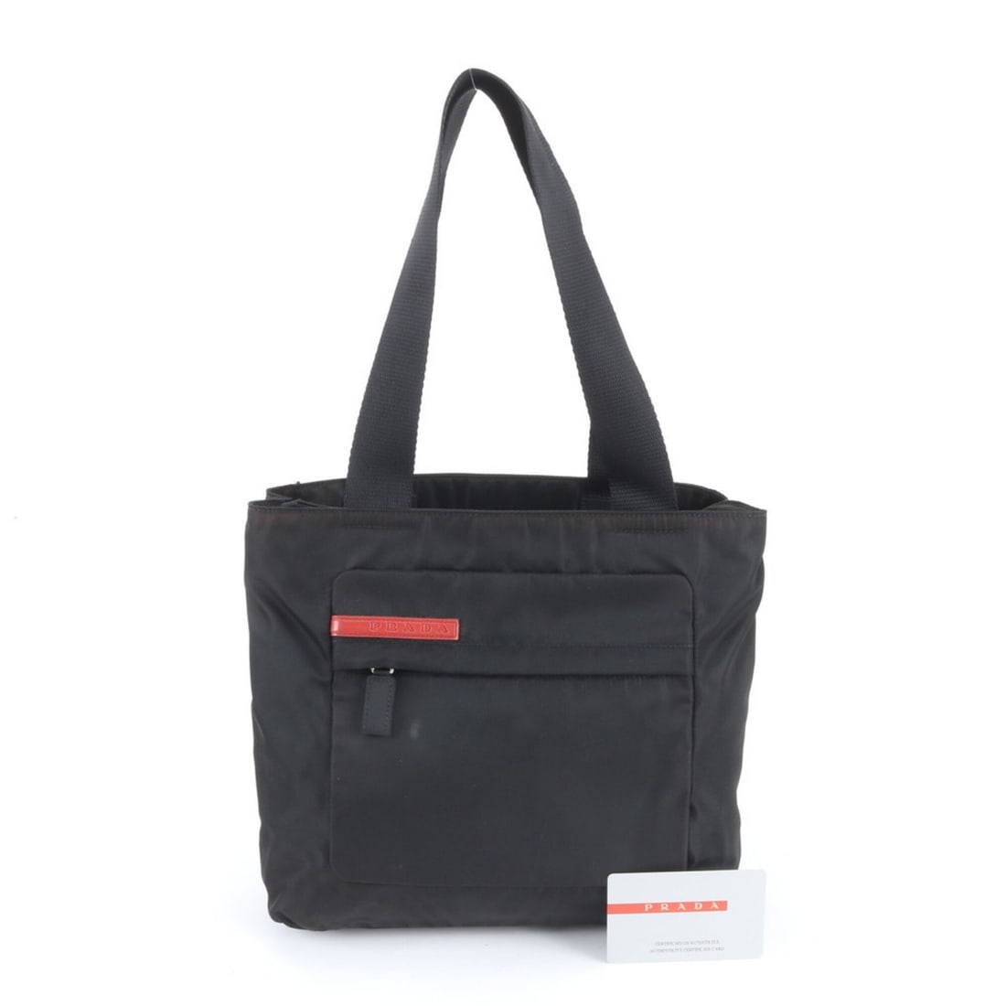 Pradasports Prada Sport B10676 Tote Bag/Handbag/Shoulder Bag with Guarantee Card - Women's: --- Catalog ---Category: SizeSize (HxWxD): 23cm x 26cm x 10cm / 9.05'' x 10.23'' x 3.93''Category: DesignType: Handbag, Tote bagColor: BlackGender: WomenCategory: GeneralMPN: B10676Brand: PradasportsC